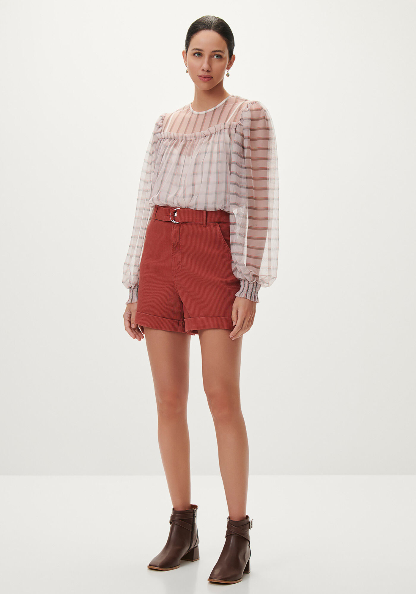 Blusa Estampada em Tule com Manga Longa Bufante, INNSBRUCK, large.