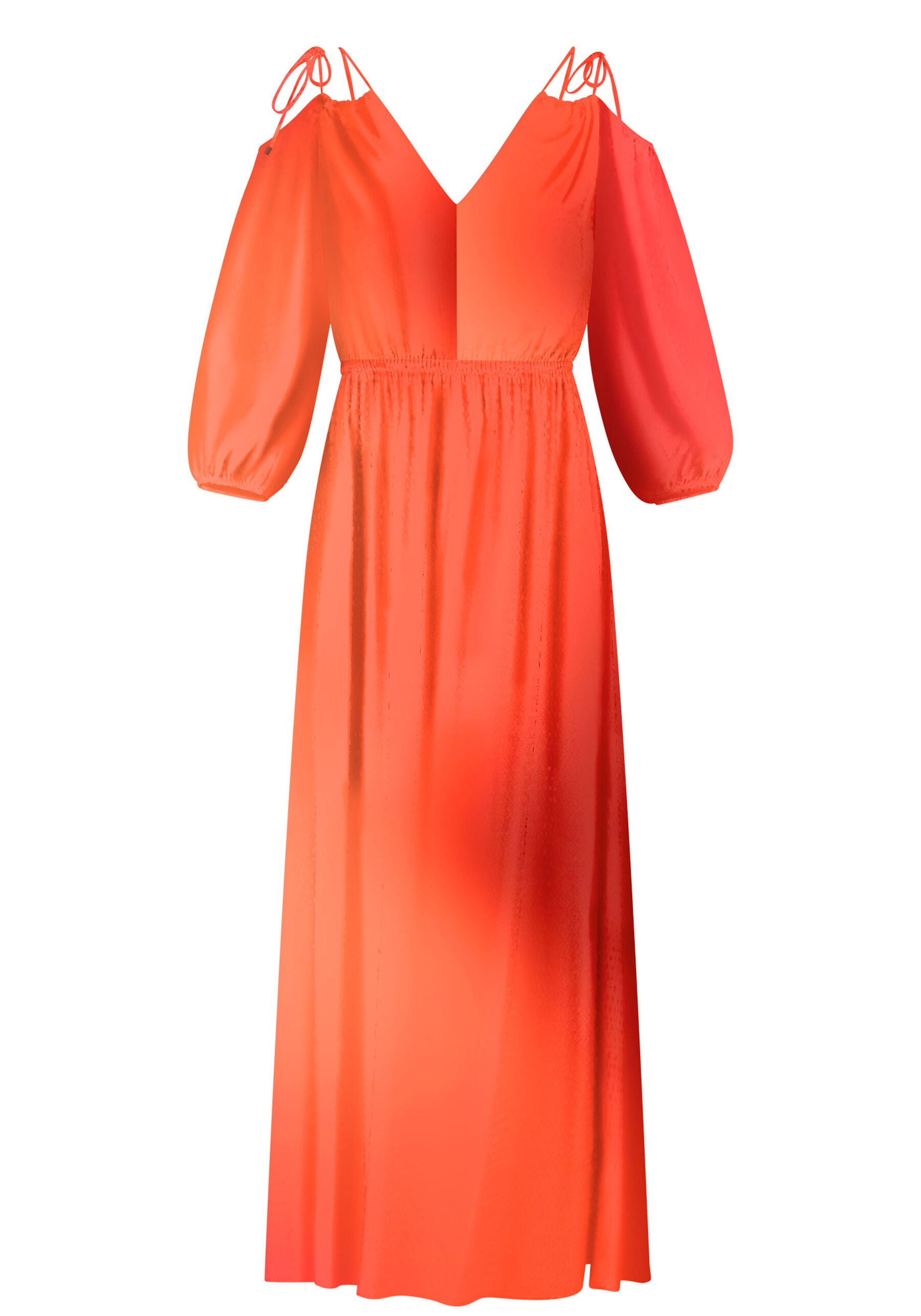 Vestido Midi Estampado em Viscose com Amarração, NUANCES. Vestido Midi Estampado em Viscose com Amarração, NUANCES, large.