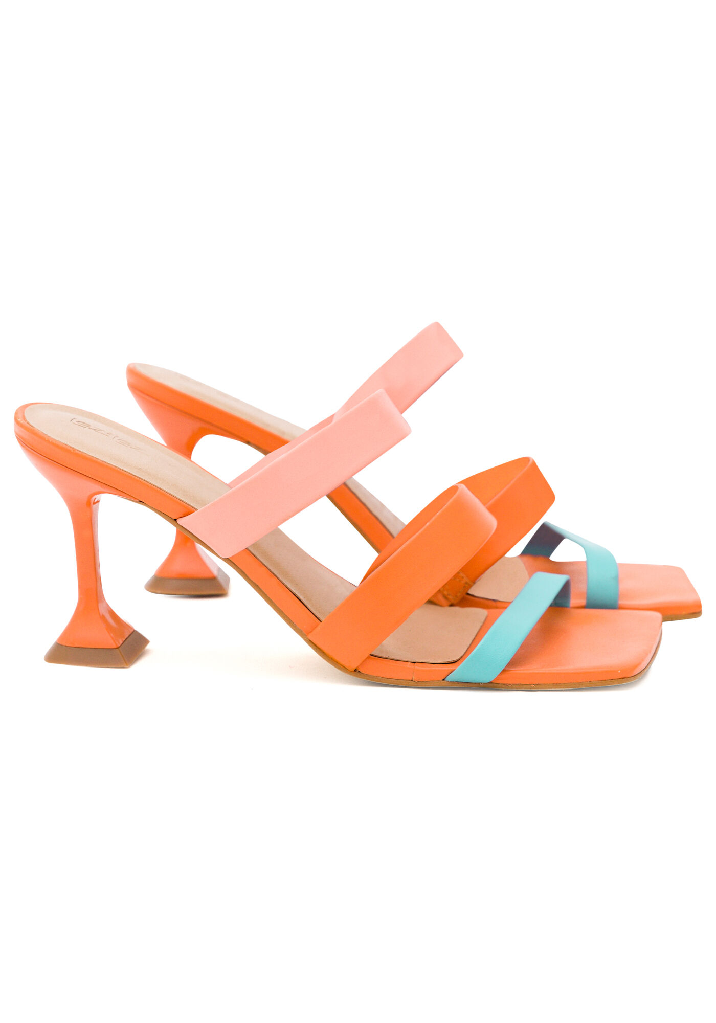 Sand&aacute;lia Mule Salto Fino Ta&ccedil;a com Tiras, LARANJA JAPHA, large.