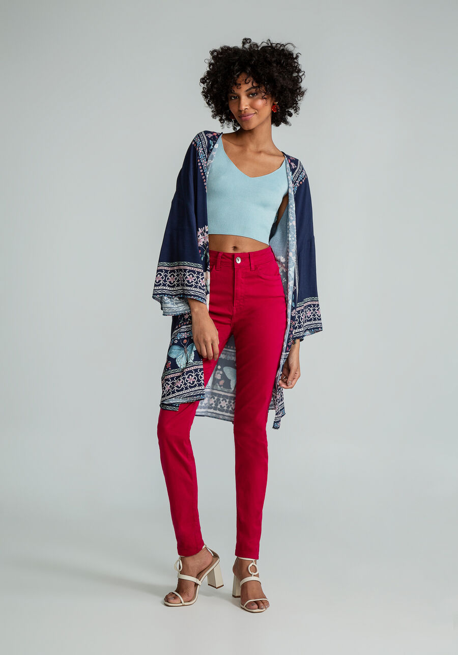 Calça Sarja Skinny Aruba Every Day, VERMELHO. Calça Sarja Skinny Aruba Every Day, VERMELHO, large.