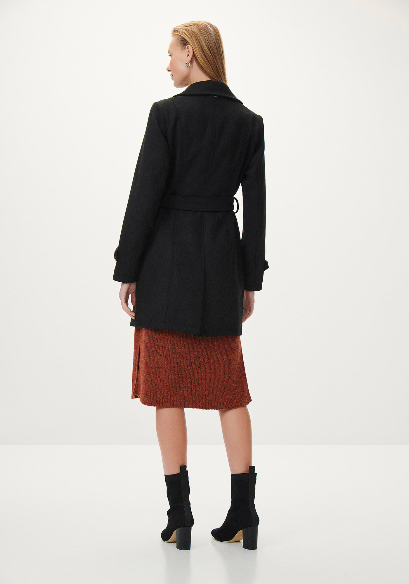 Sobretudo em L&atilde; Batida com Cinto, , large.