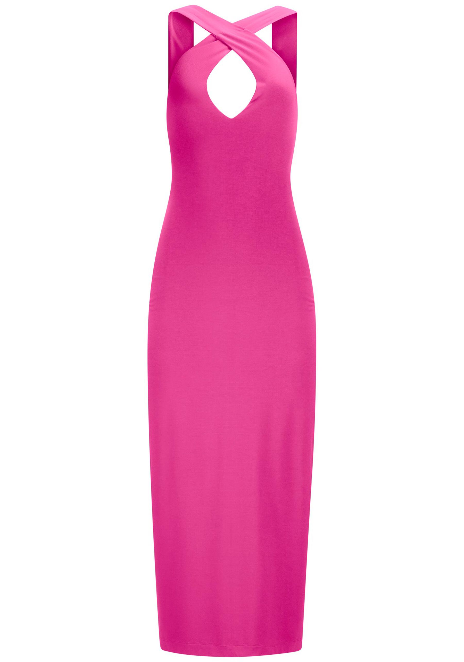Vestido Midi Alongado em Malha Power com Recorte Costas, ROSA DELIGHT. Vestido Midi Alongado em Malha Power com Recorte Costas, ROSA DELIGHT, large.
