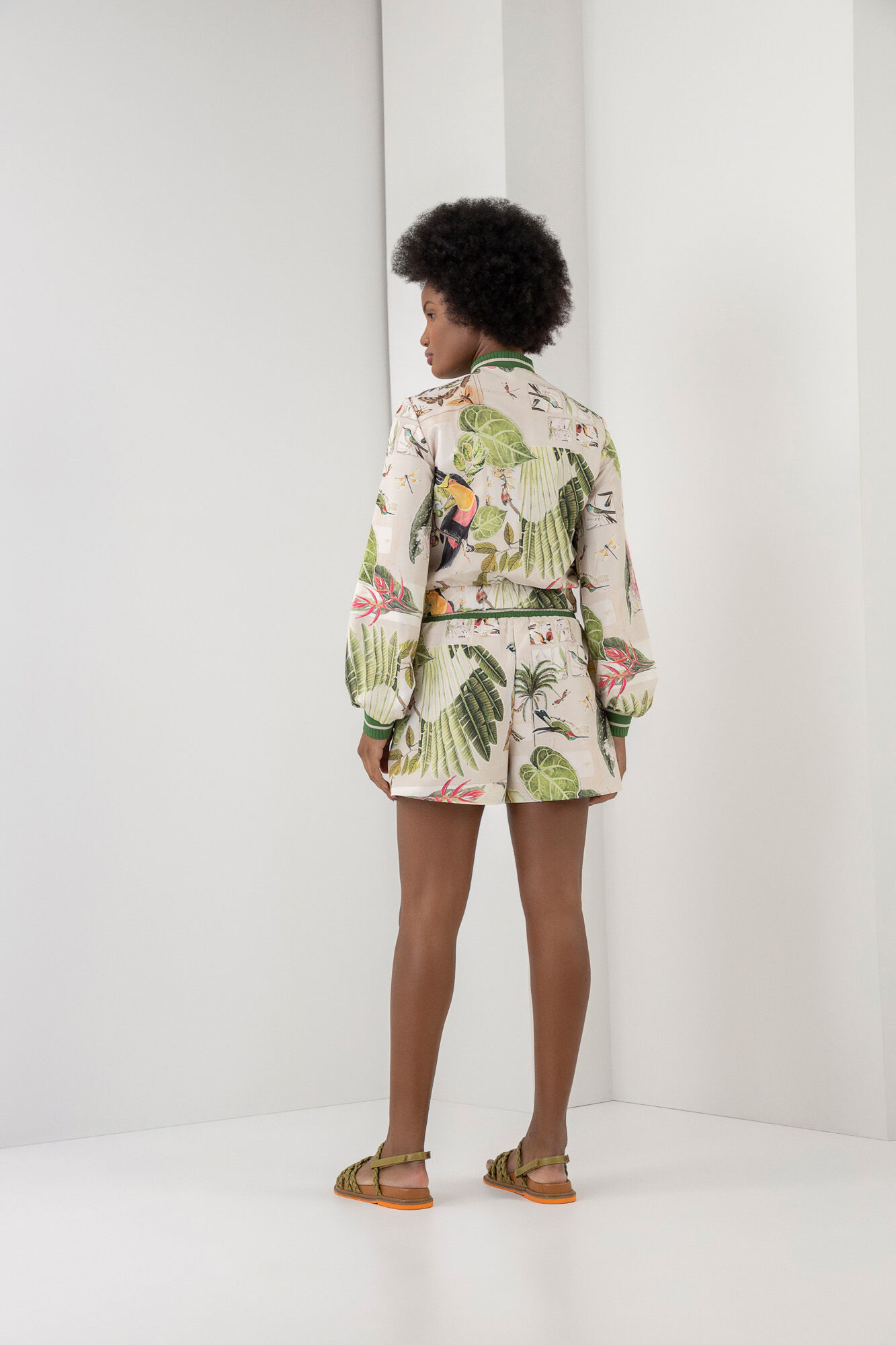 Jaqueta Bomber Estampada em Politel com Bolsos, , large.