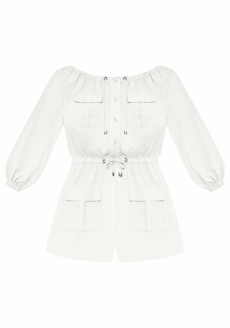 Macacão Curto Manga Longa Branco Off White, . Macacão Curto Manga Longa Branco Off White, , large.