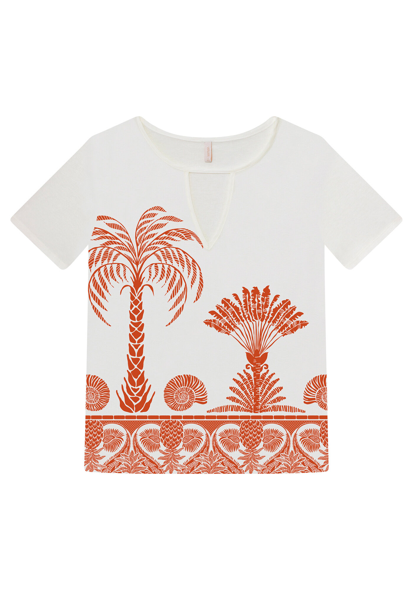 Blusa Estampada Recorte V, , large.