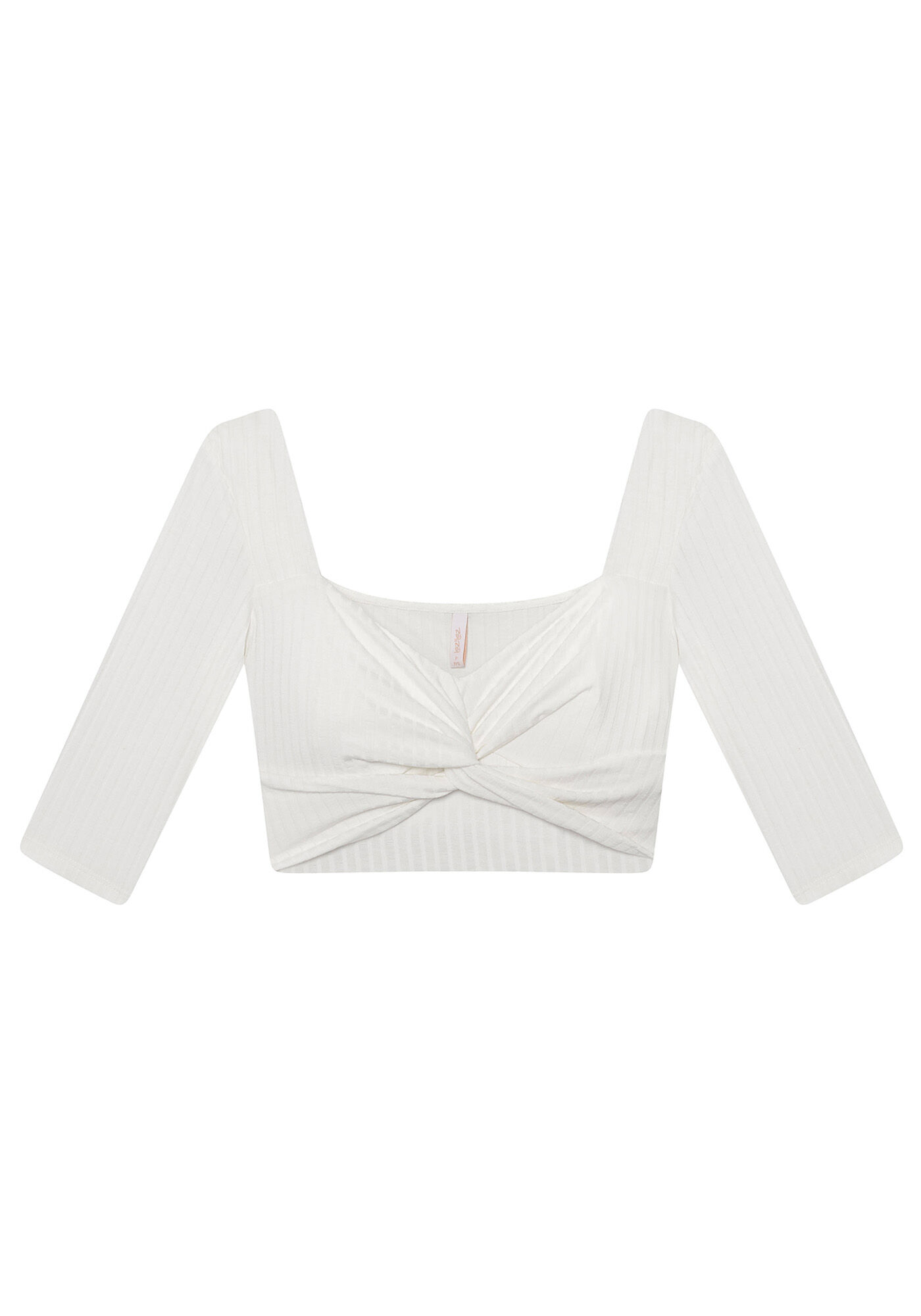Blusa Malha Canelado Tracy Cropped, , large.