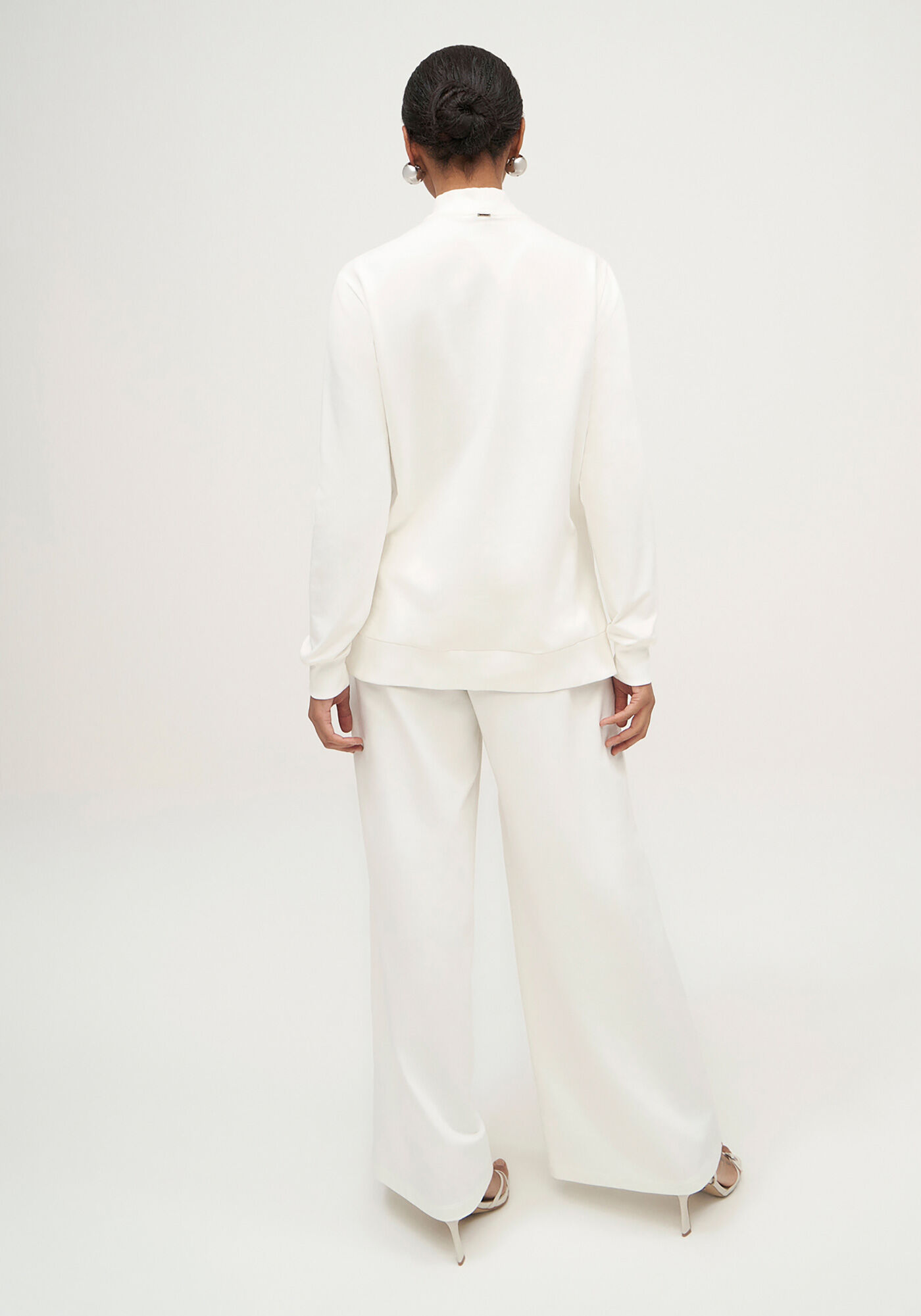 Conjunto em Molecotton com Blus&atilde;o e Cal&ccedil;a Pantalona, BRANCO OFF WHITE, large.