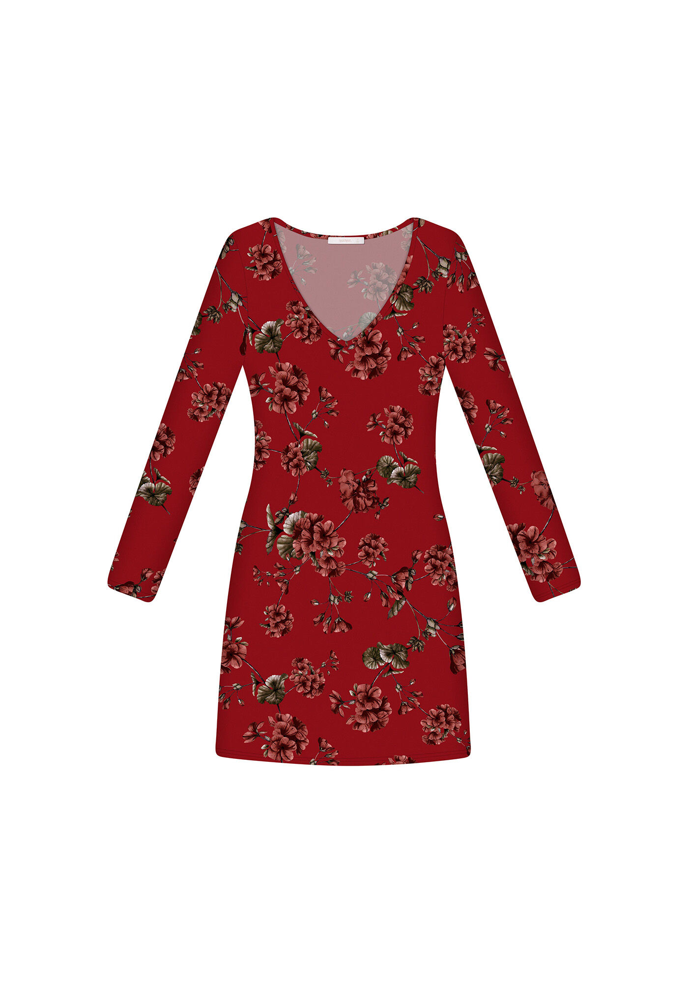 Vestido Manga Longa Decote V, , large.