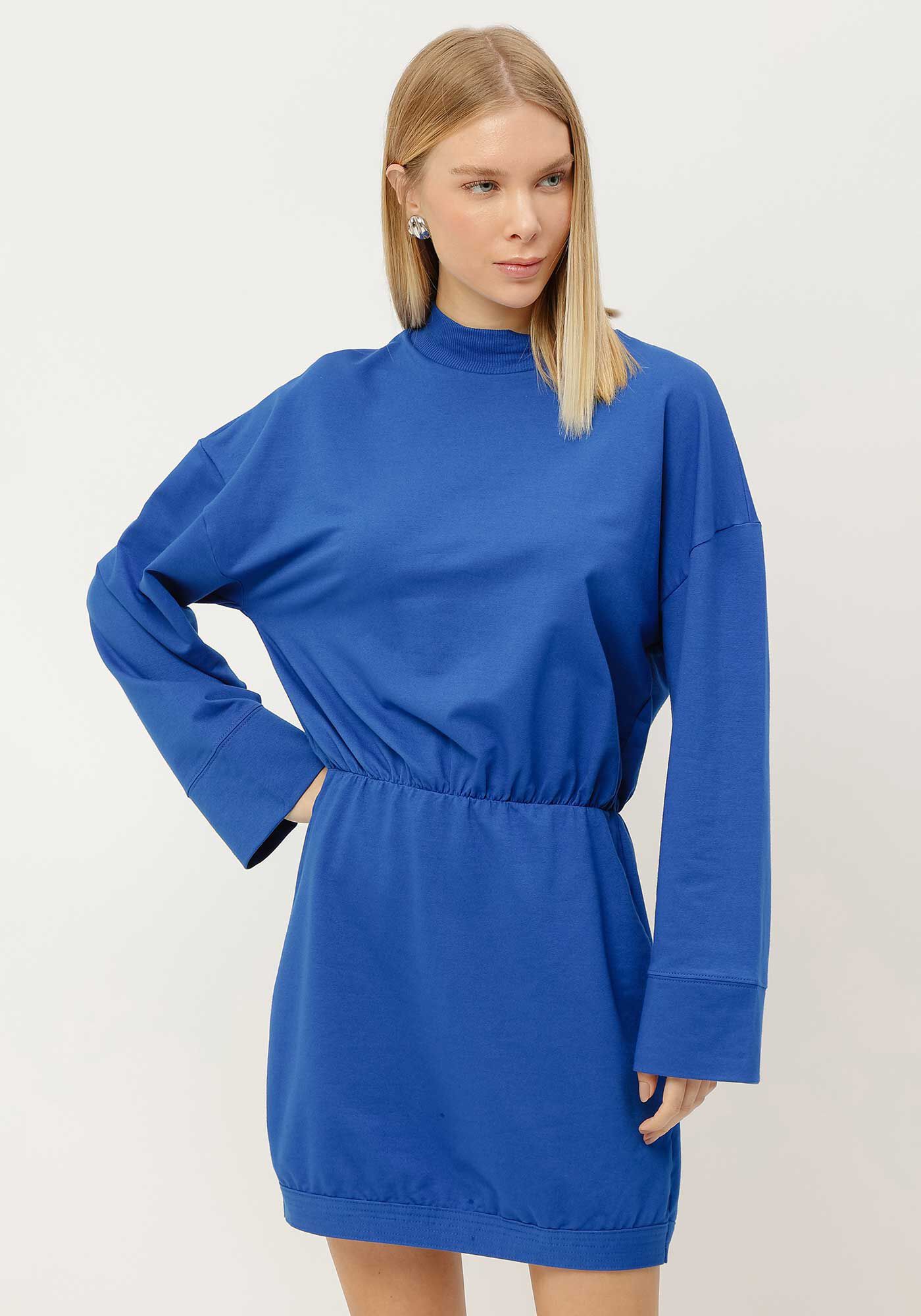 Vestido Curto Manga Longa em Molecotton, , large.