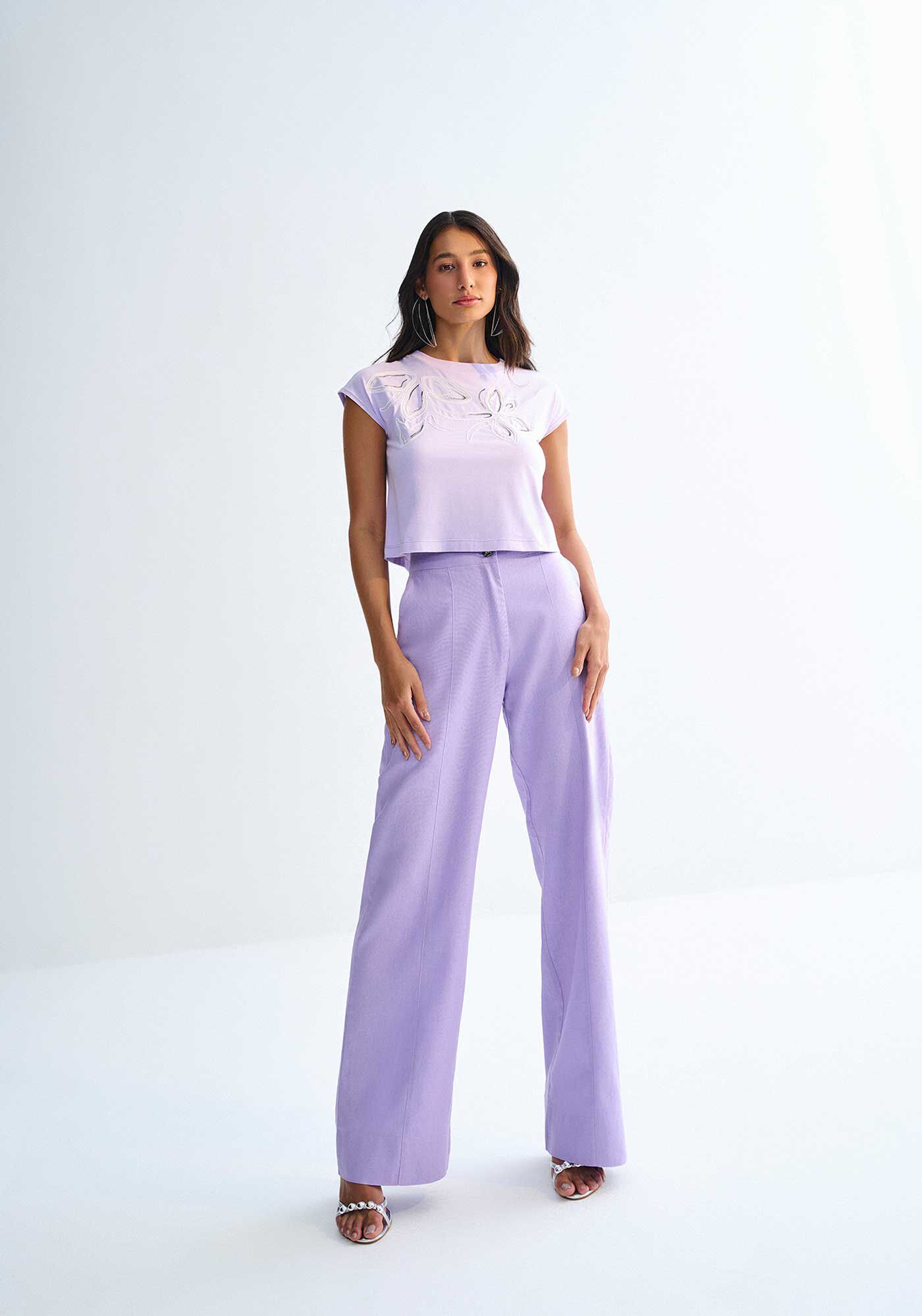 Cal&ccedil;a Reta Alfaiataria em Linho com Cintura Alta, , large.