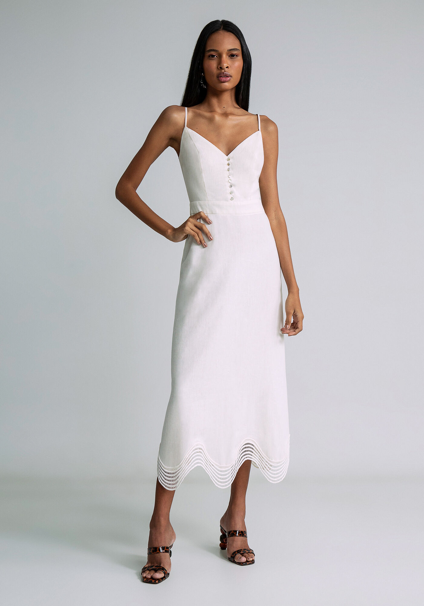 Vestido branco cheap de linho