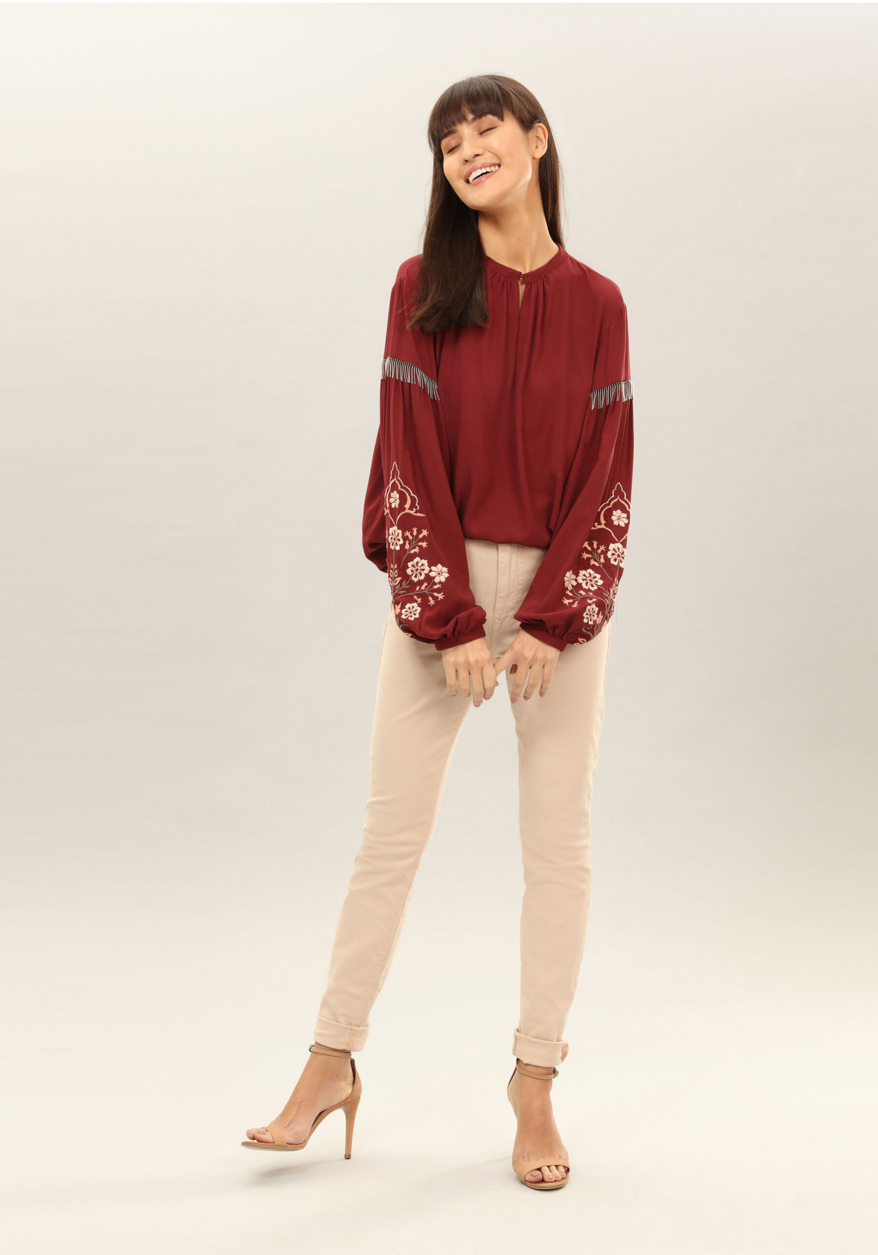 Blusa Manga Longa Bordado Tecido, . Blusa Manga Longa Bordado Tecido, , large.