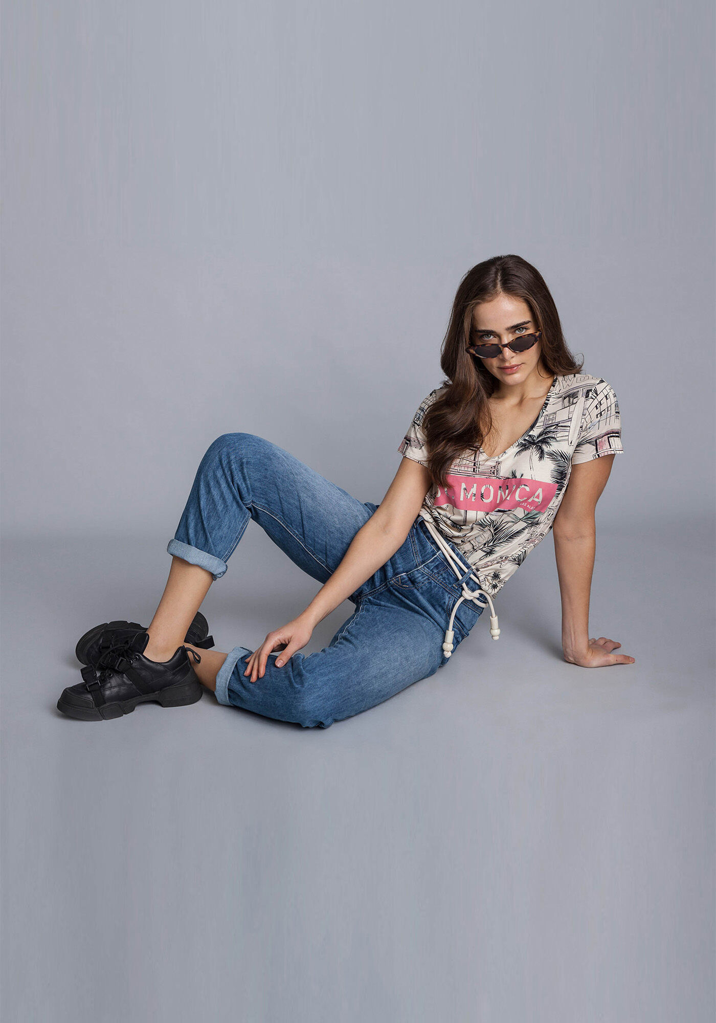 Blusa Decote V Estampada Hollywood, , large.