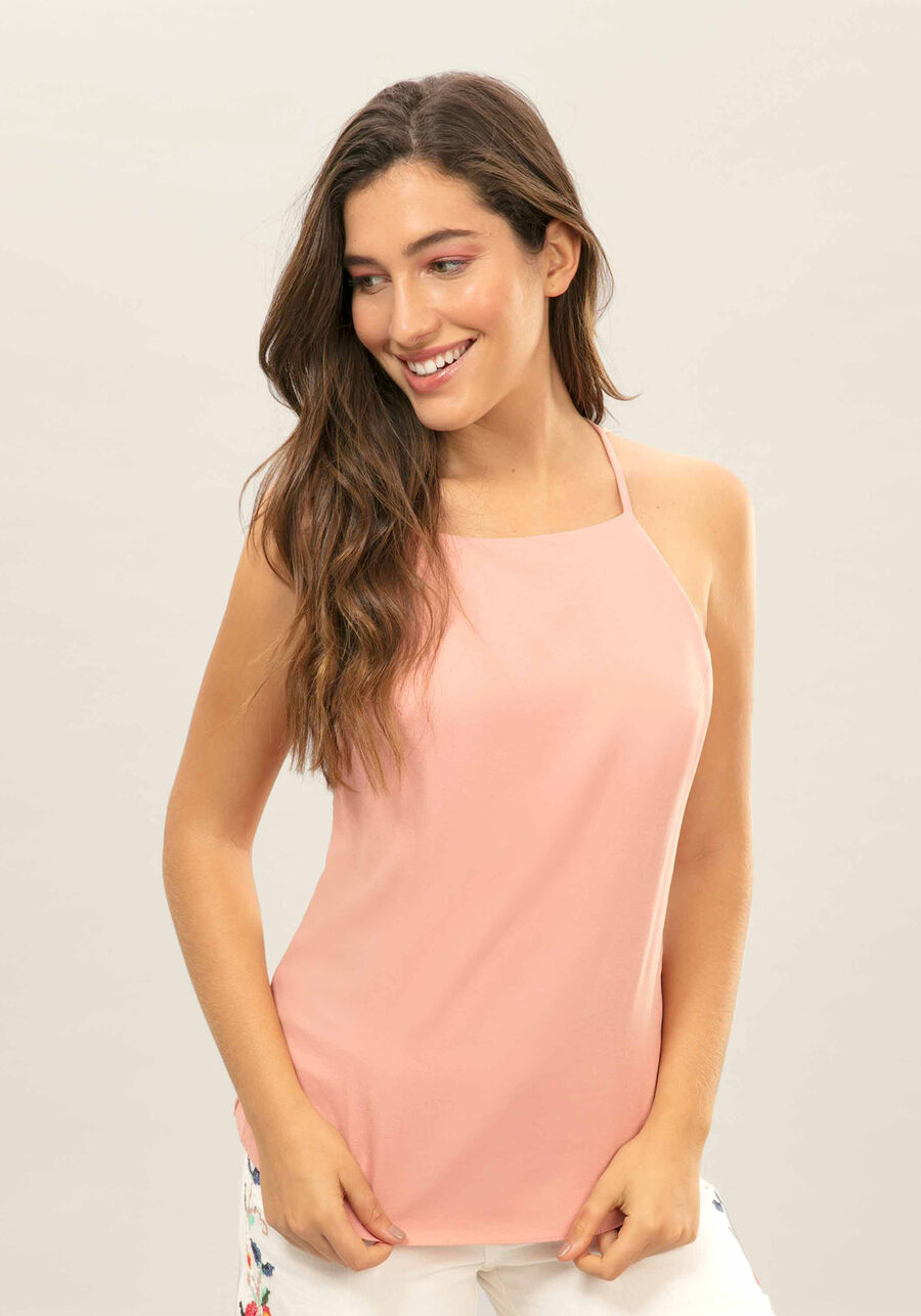 Blusa Com Alças Strappy Rosa Wan, . Blusa Com Alças Strappy Rosa Wan, , large.