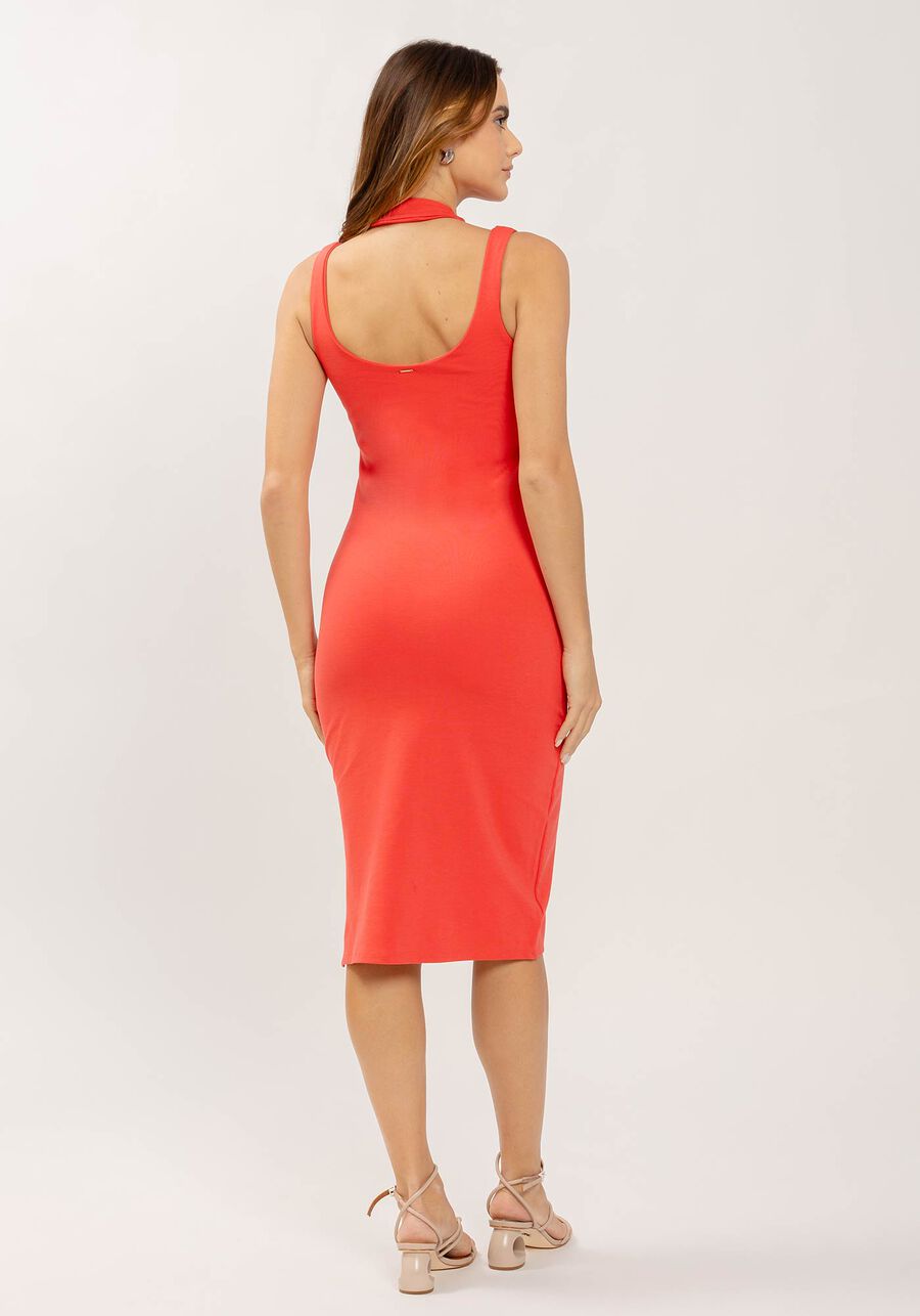 Vestido Midi em Malha com Recorte Alças, . Vestido Midi em Malha com Recorte Alças, , large.