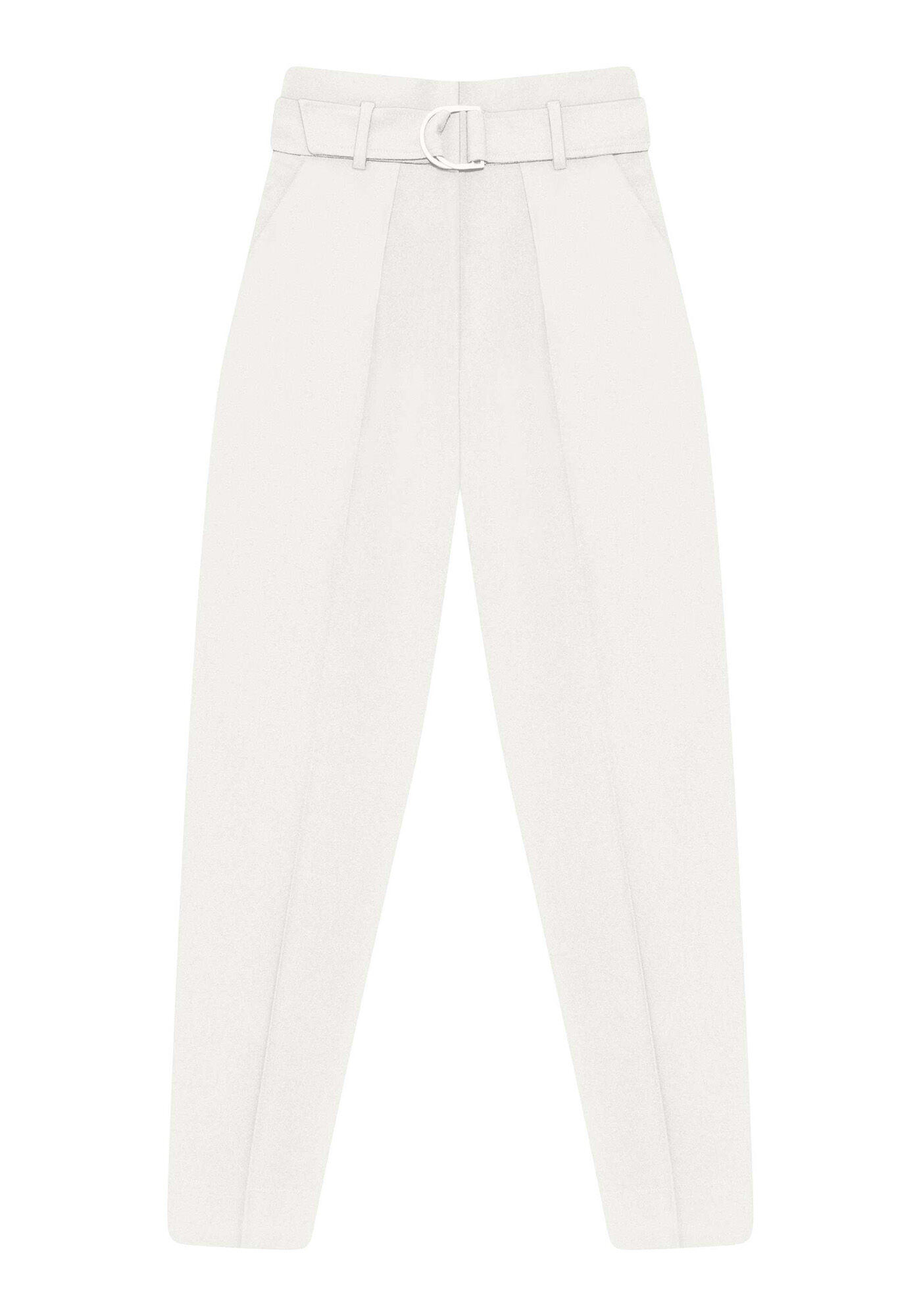 Cal&ccedil;a Cintura Alta com Cinto Branco Off White, , large.
