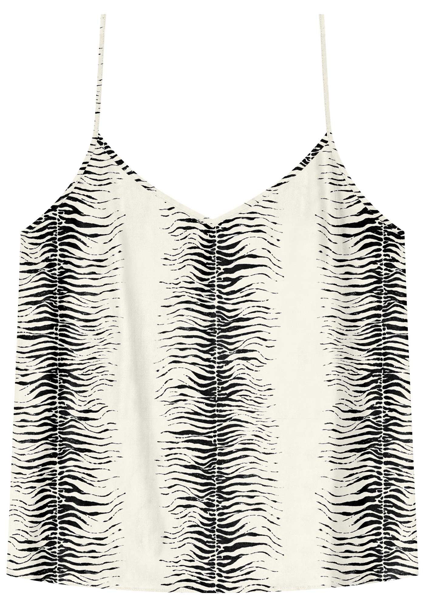 Blusa Regata Estampada De Al&ccedil;as Com Decote V Em Viscose, , large.