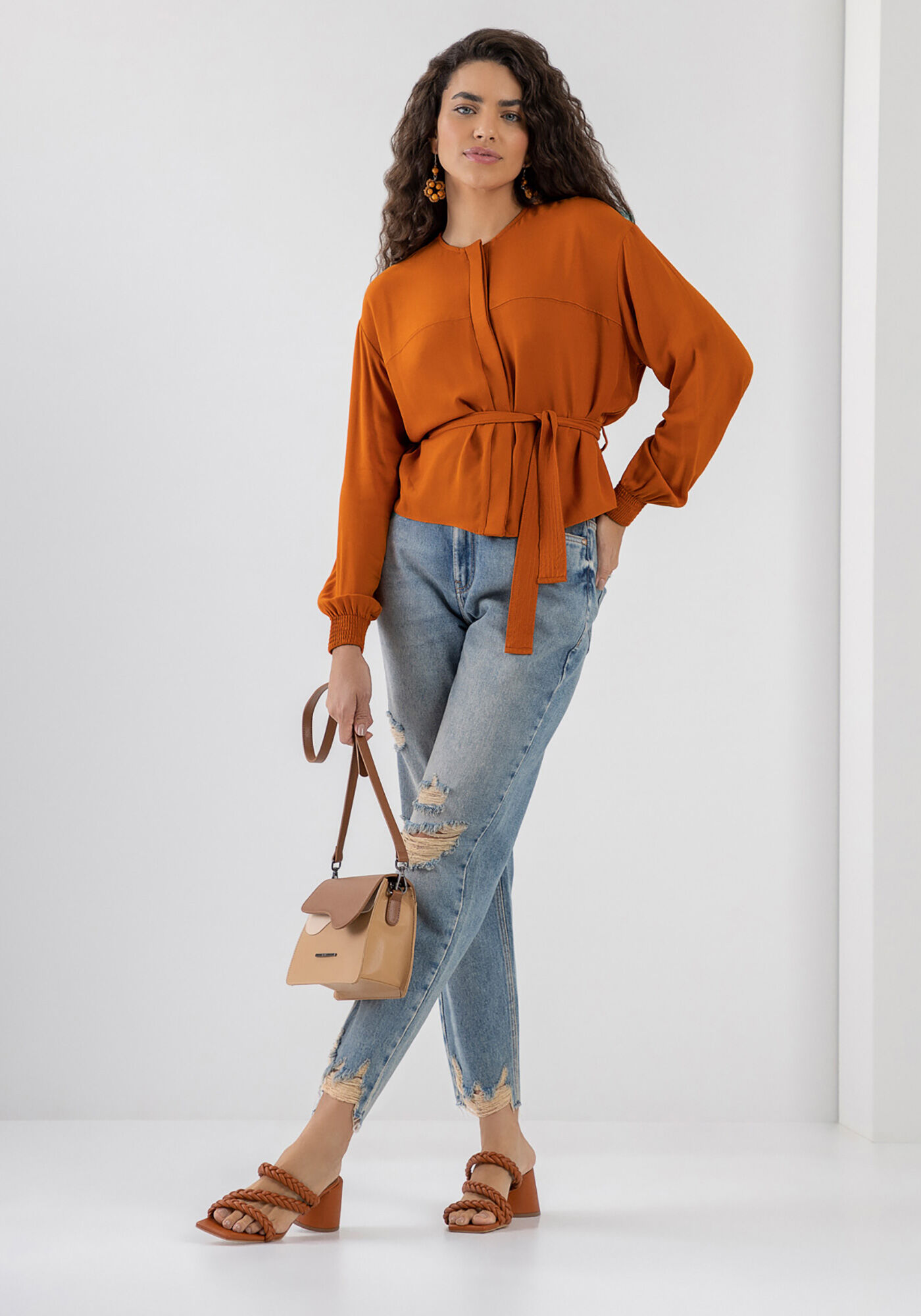 Jaqueta em Viscose com Cinto, , large.