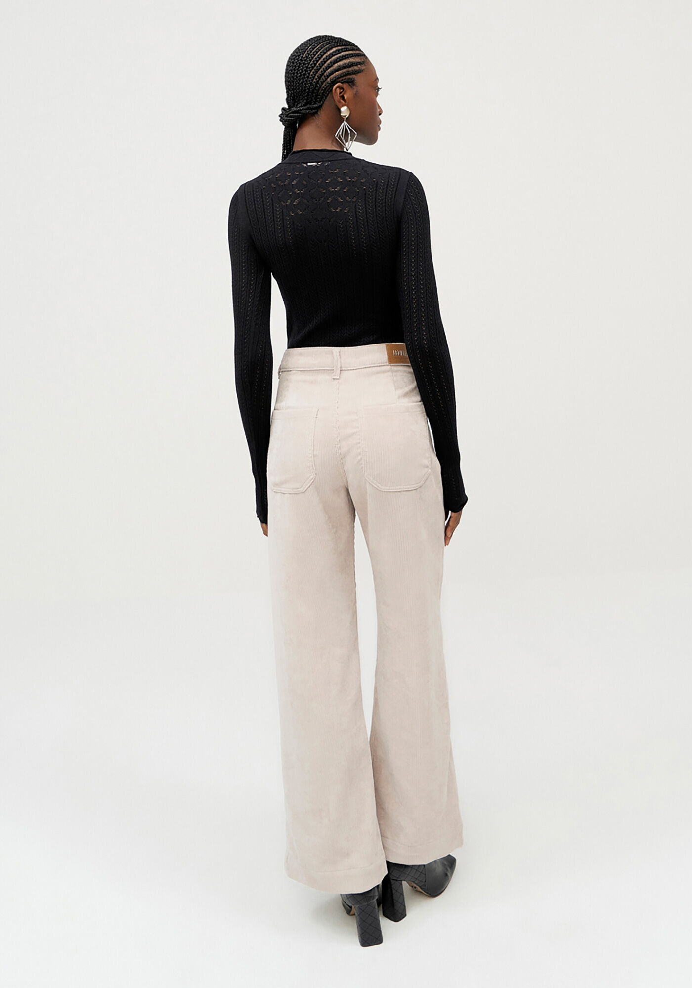 Blusa Manga Longa em Tric&ocirc; com Detalhe Trama, , large.