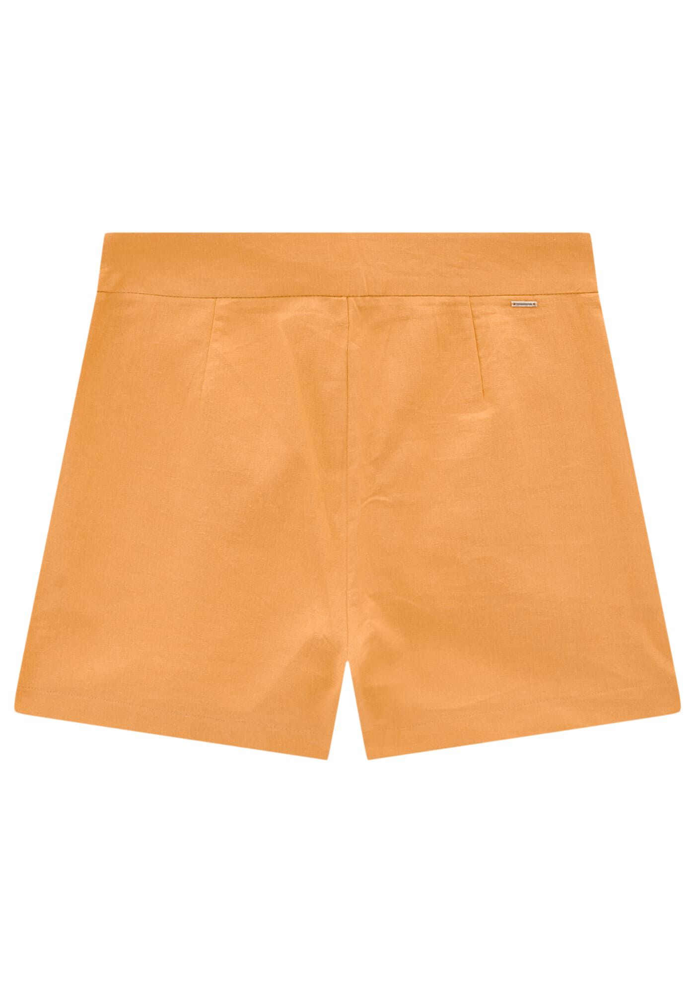 Shorts Cintura Alta em Linho Minimal, , large.