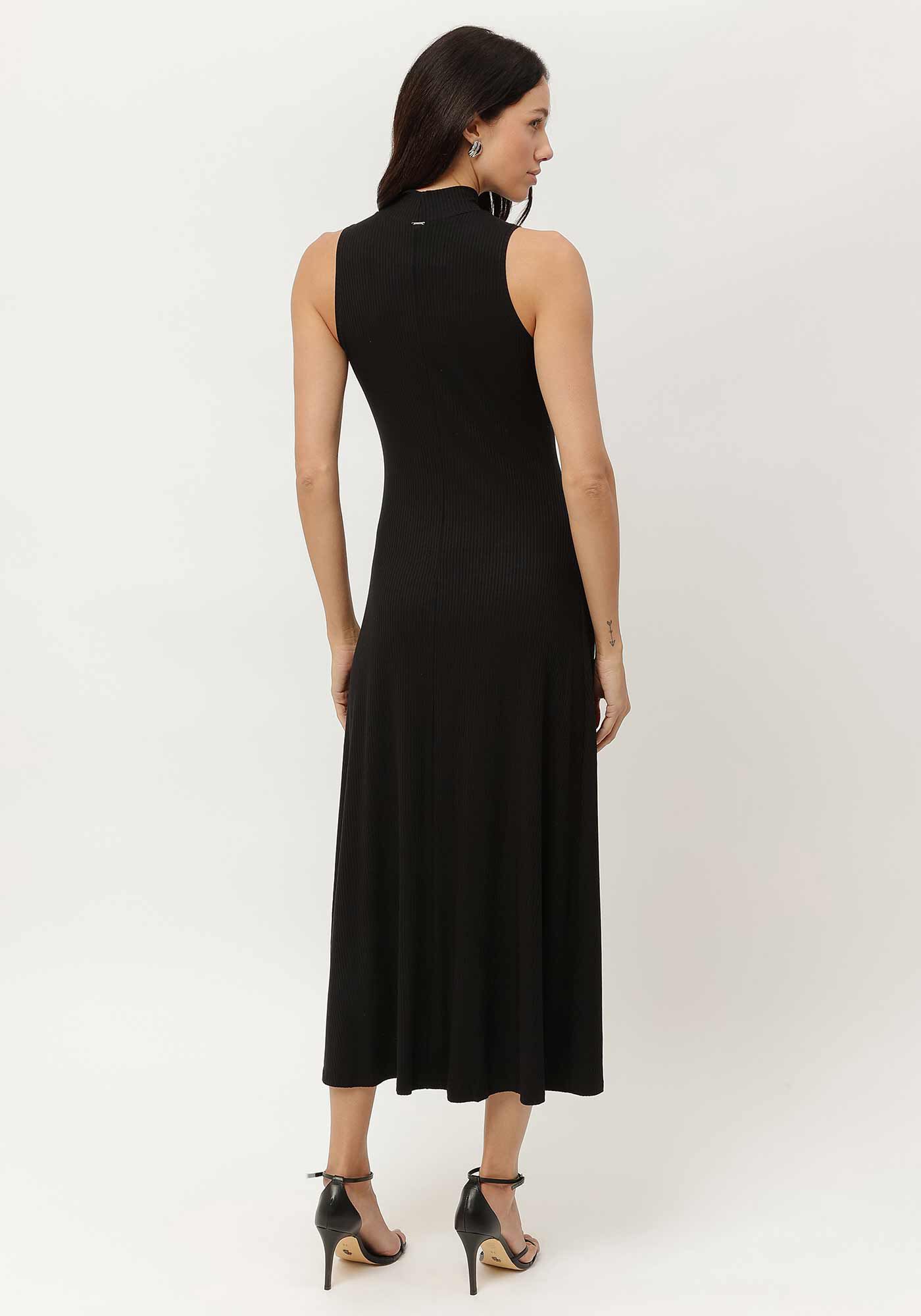 Vestido Midi Evas&ecirc; Canelado com Gola Alta, , large.