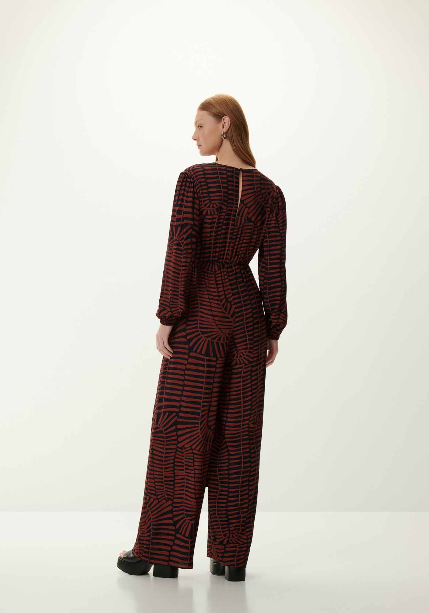 Macac&atilde;o Longo Manga Longa Estampado com Amarra&ccedil;&atilde;o, BOSQUE, large.