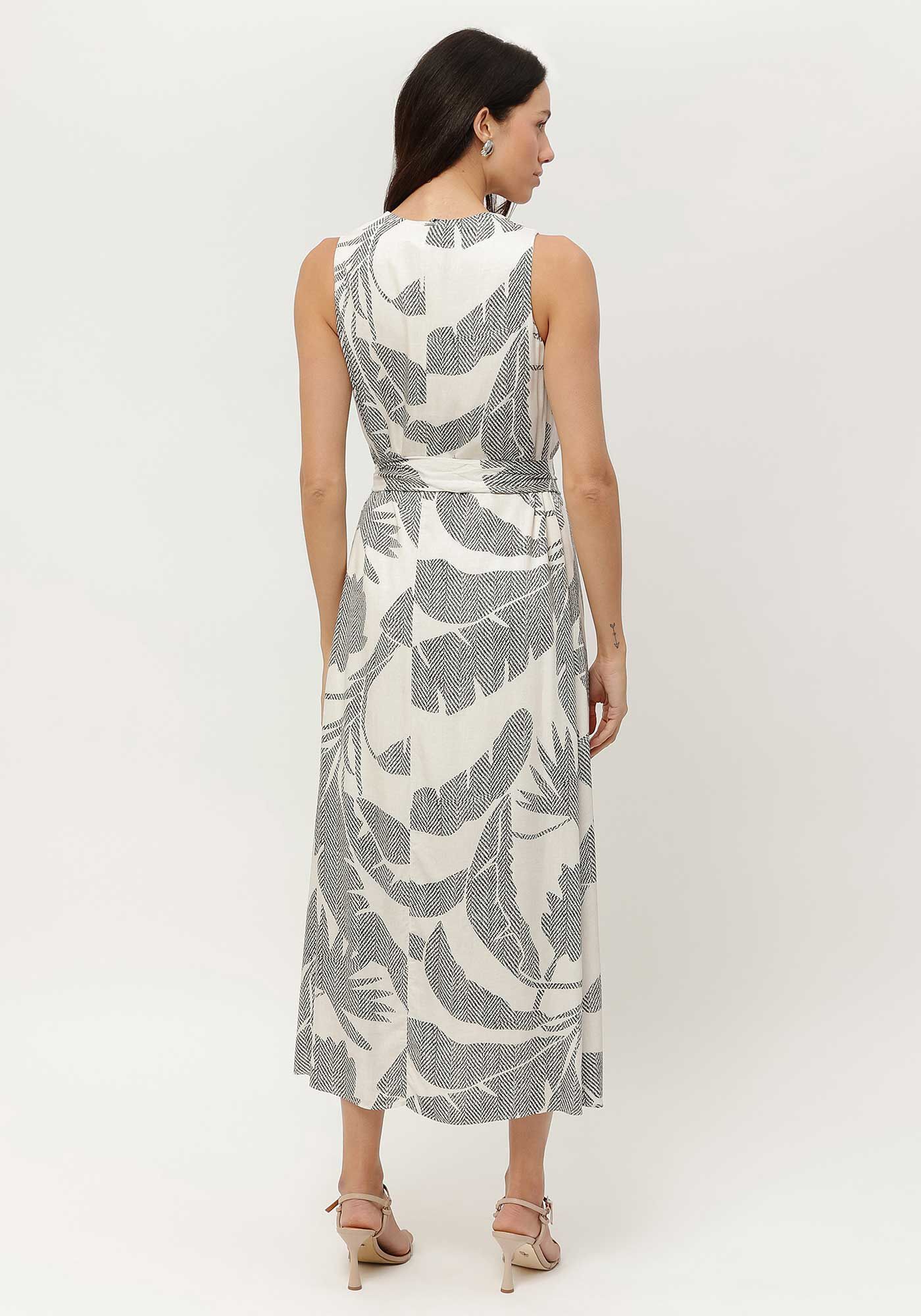 Vestido Midi Decote Quadrado com Cinto, , large.