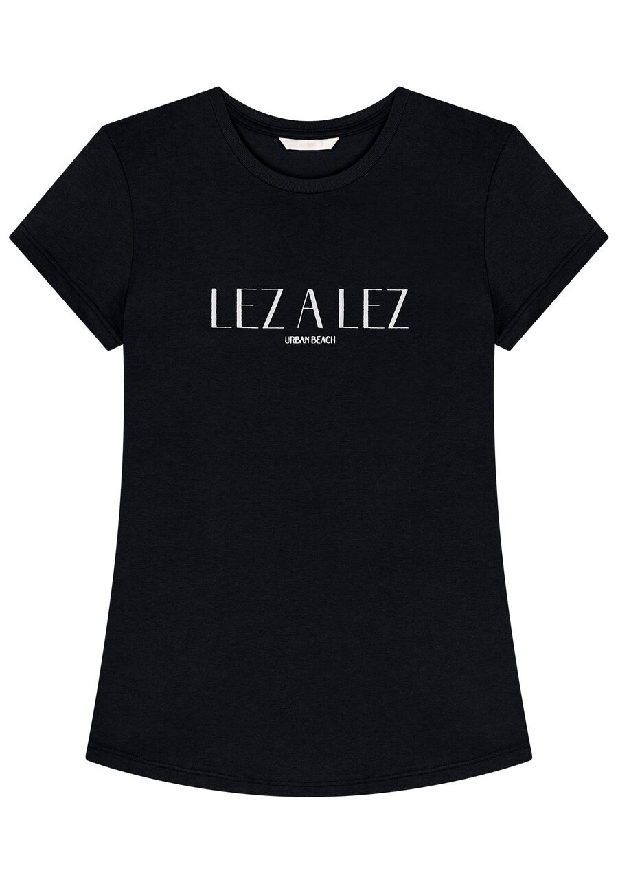 T-shirt em Malha com Estampa Lez a Lez, . T-shirt em Malha com Estampa Lez a Lez, , large.