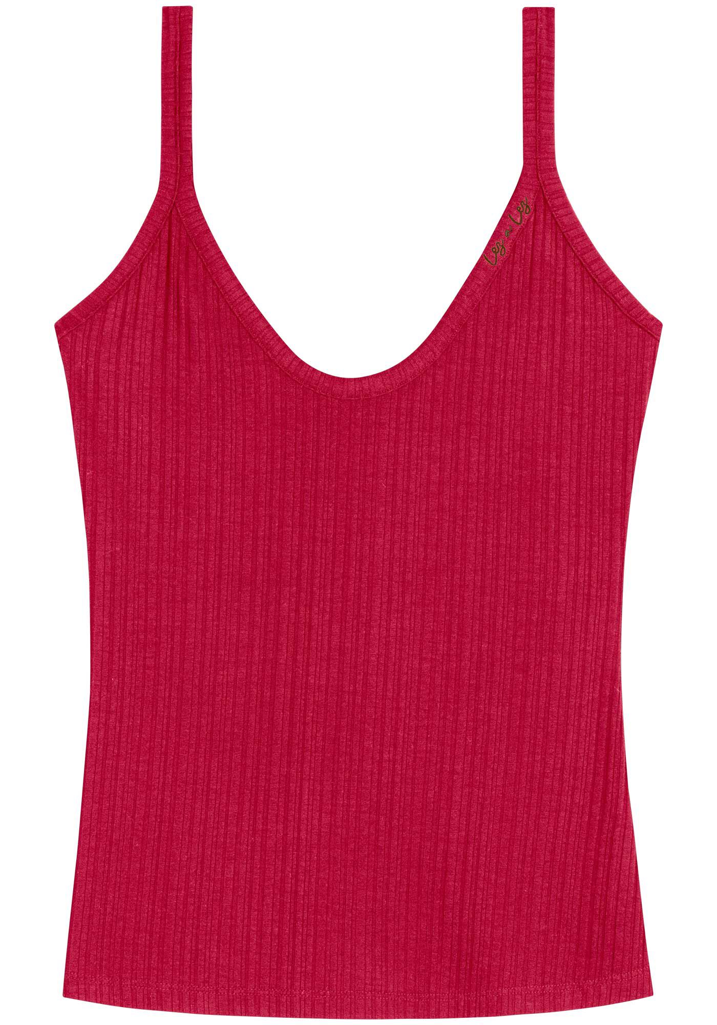 Blusa Regata B&aacute;sica De Al&ccedil;as Em Malha Canelada, , large.