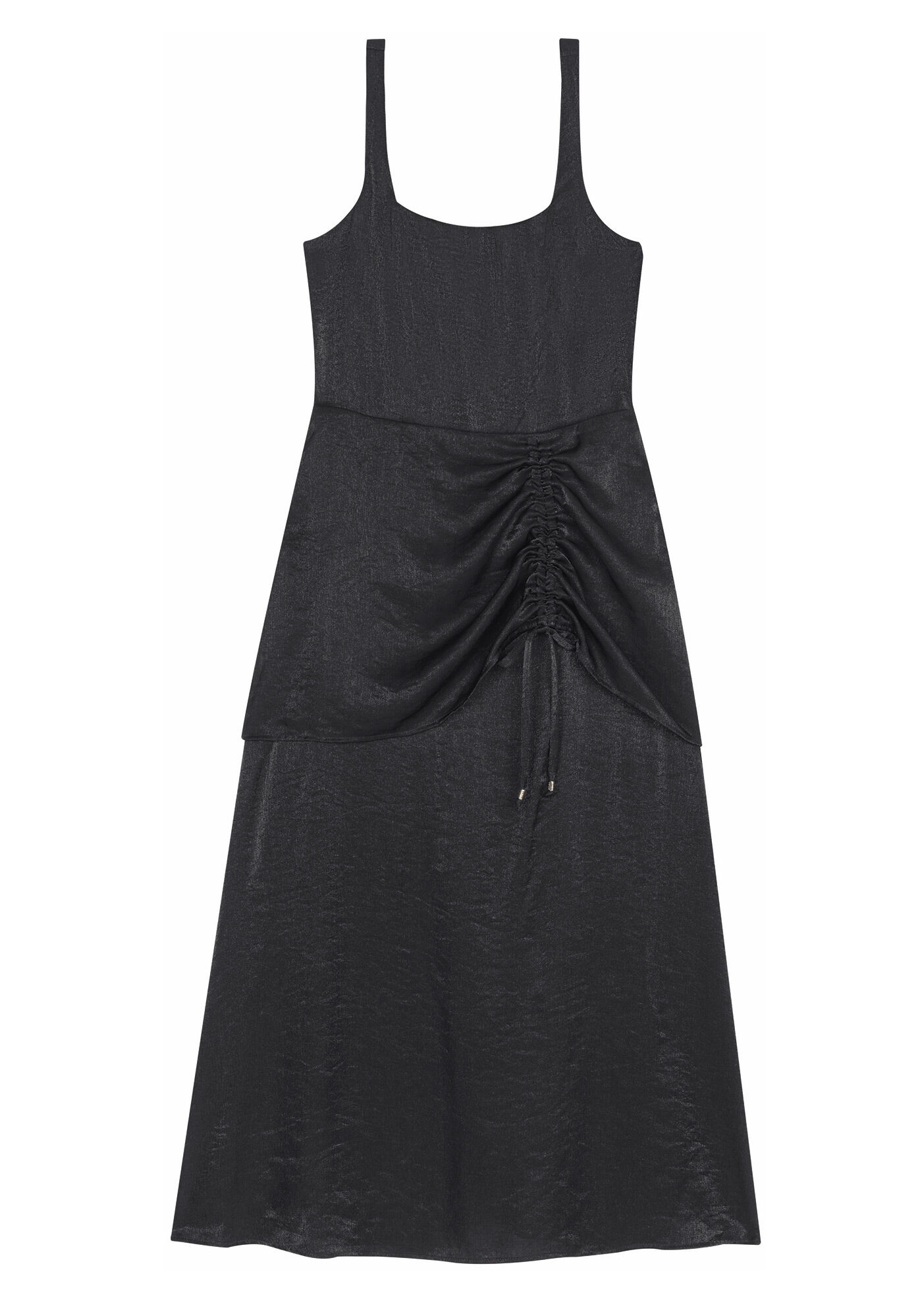 Vestido Midi em Cetim com Recorte e Amarra&ccedil;&atilde;o, , large.