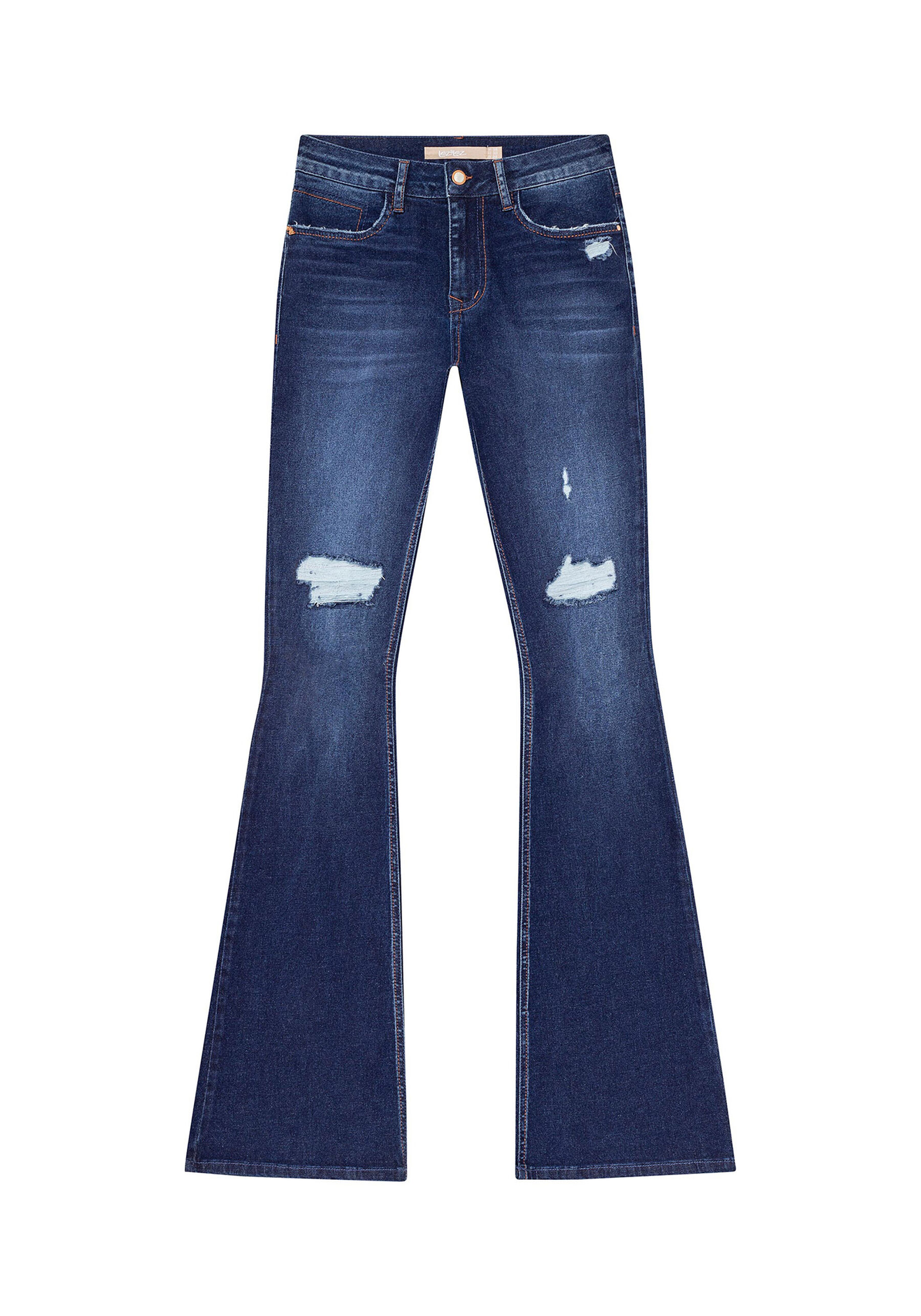 Calça Flare Malibu Elastic, JEANS. Calça Flare Malibu Elastic, JEANS, large.