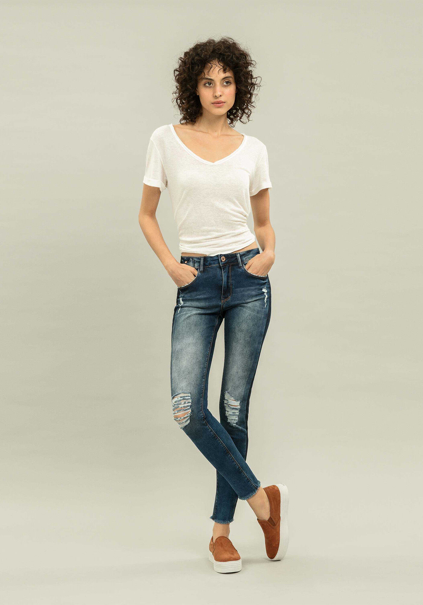 Cal&ccedil;a Skinny Bali Duo Core Jeans, , large.