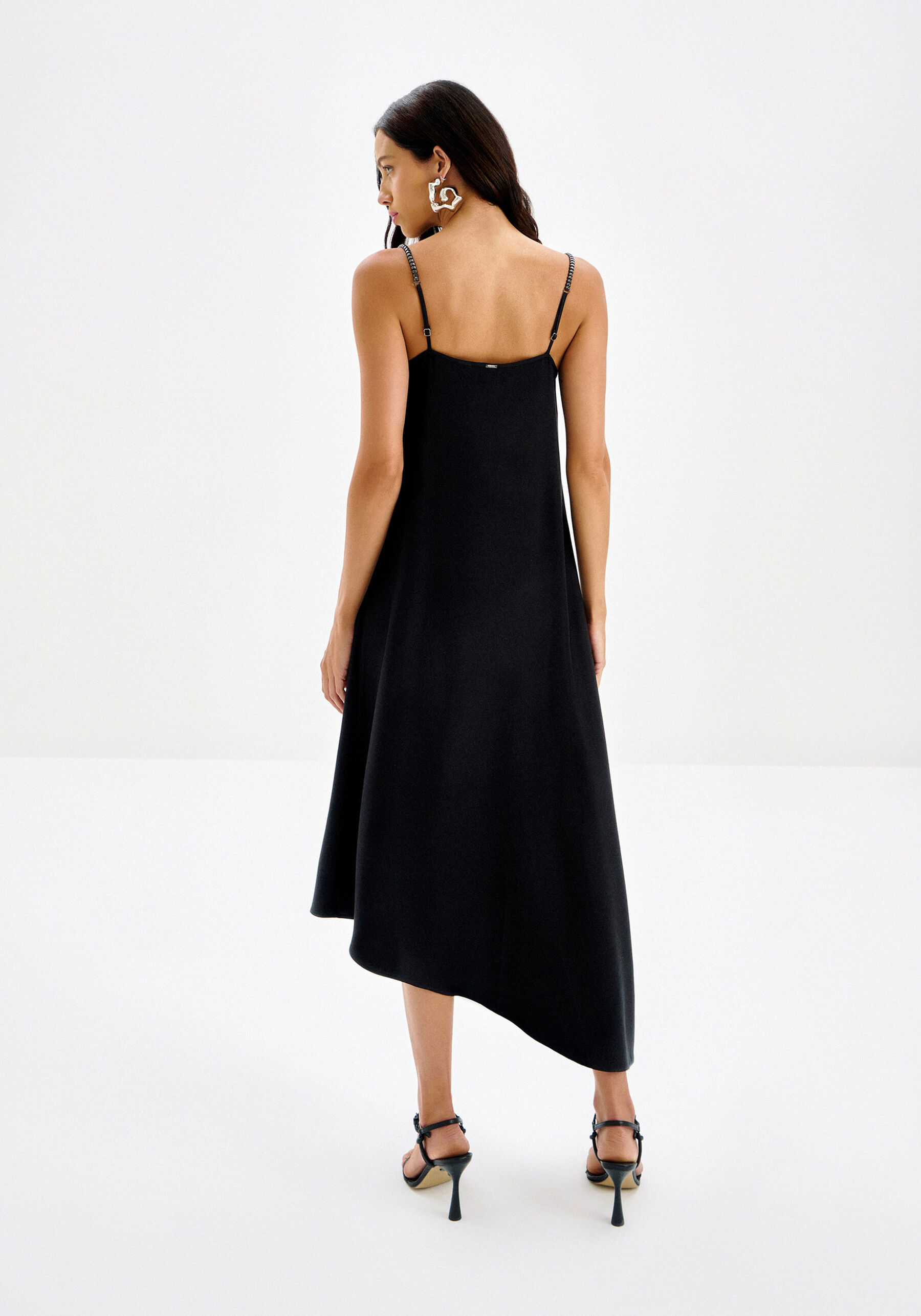 Vestido Midi Assimétrico com Strass Alças, . Vestido Midi Assimétrico com Strass Alças, , large.