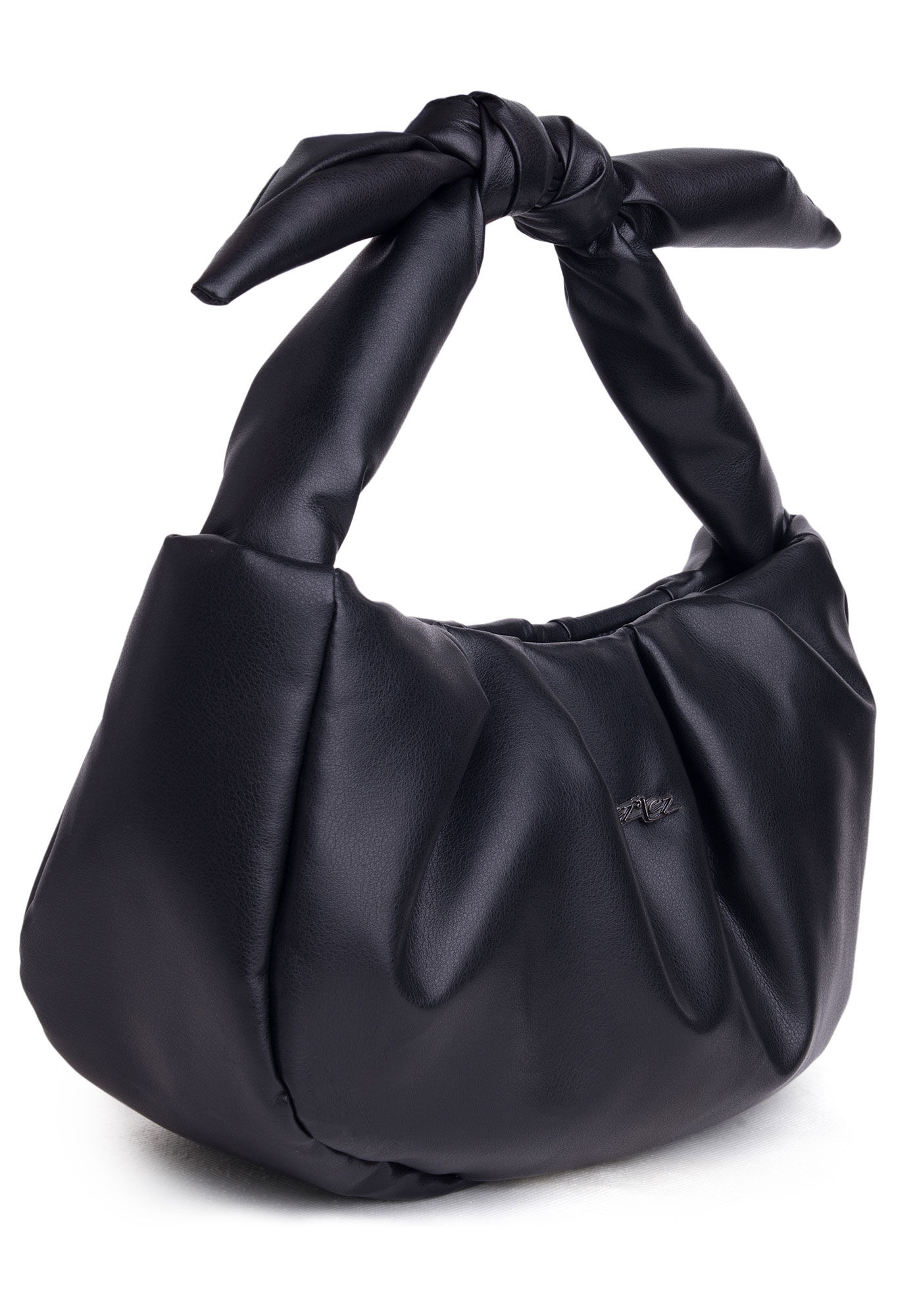 Bolsa M&eacute;dia Ruched com Detalhe N&oacute;, , large.