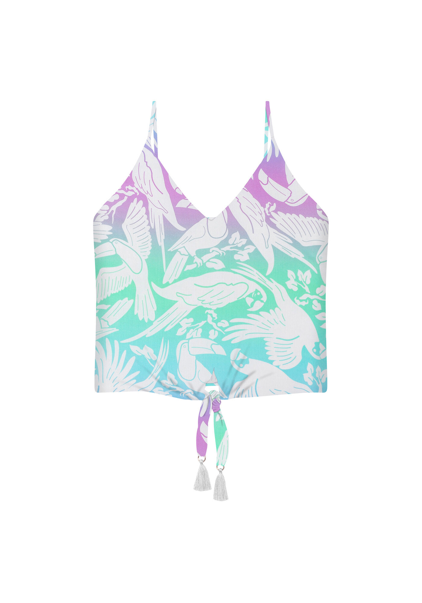 Blusa com Al&ccedil;as Amarra&ccedil;&atilde;o Estampa, , large.