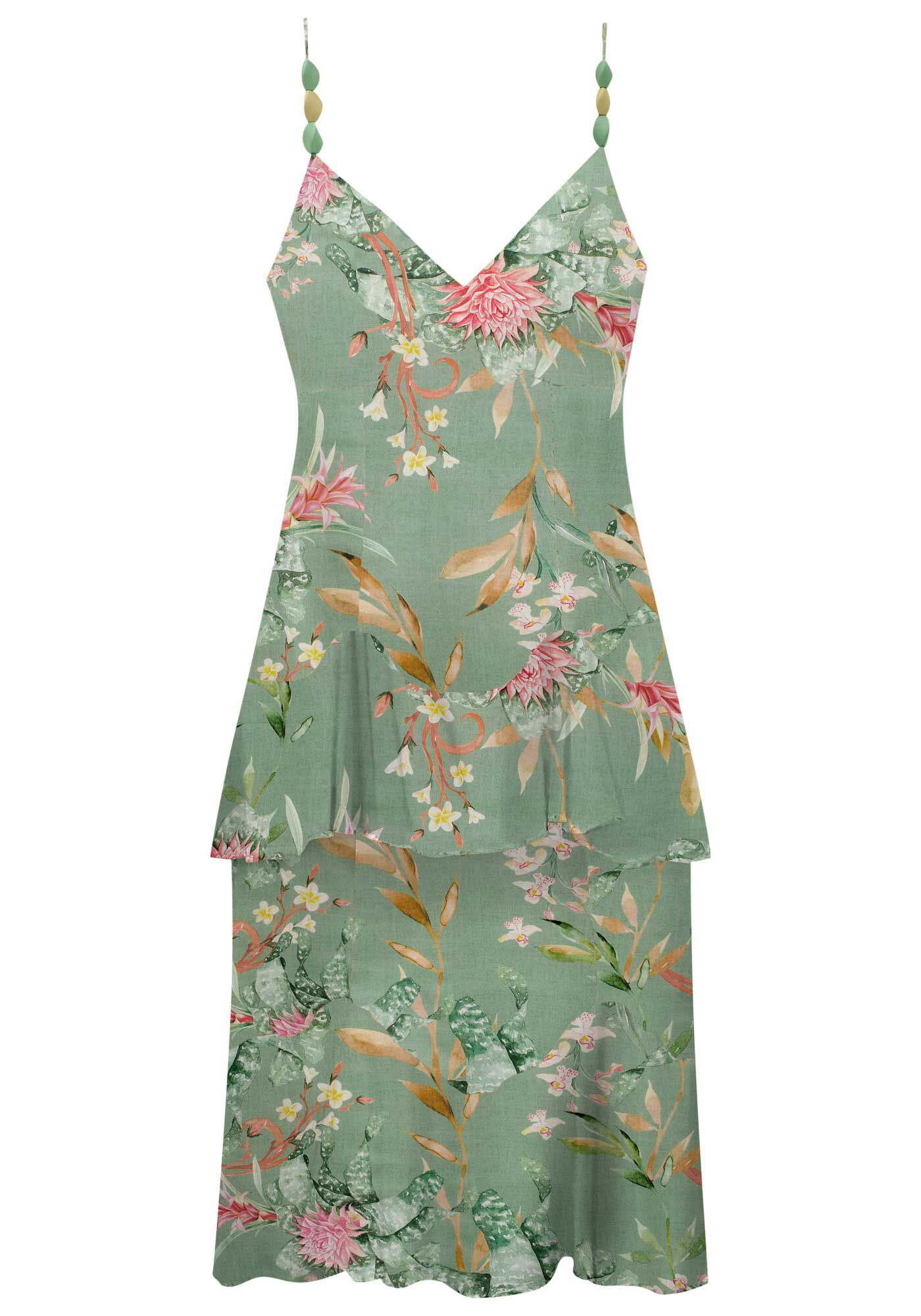 Vestido Midi com Babado Sobreposto, , large.