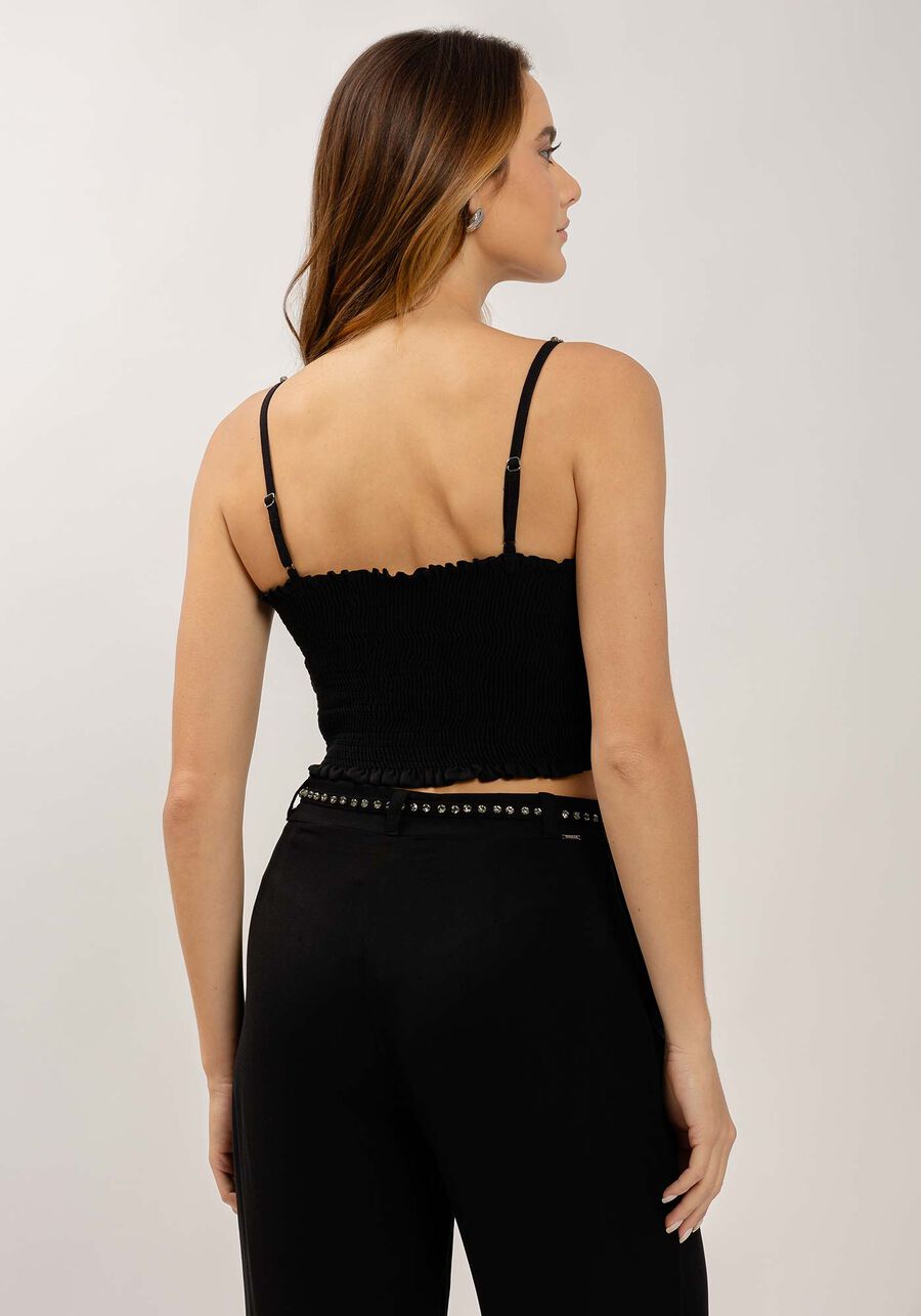 Blusa Cropped em Viscose com Strass Alças, . Blusa Cropped em Viscose com Strass Alças, , large.