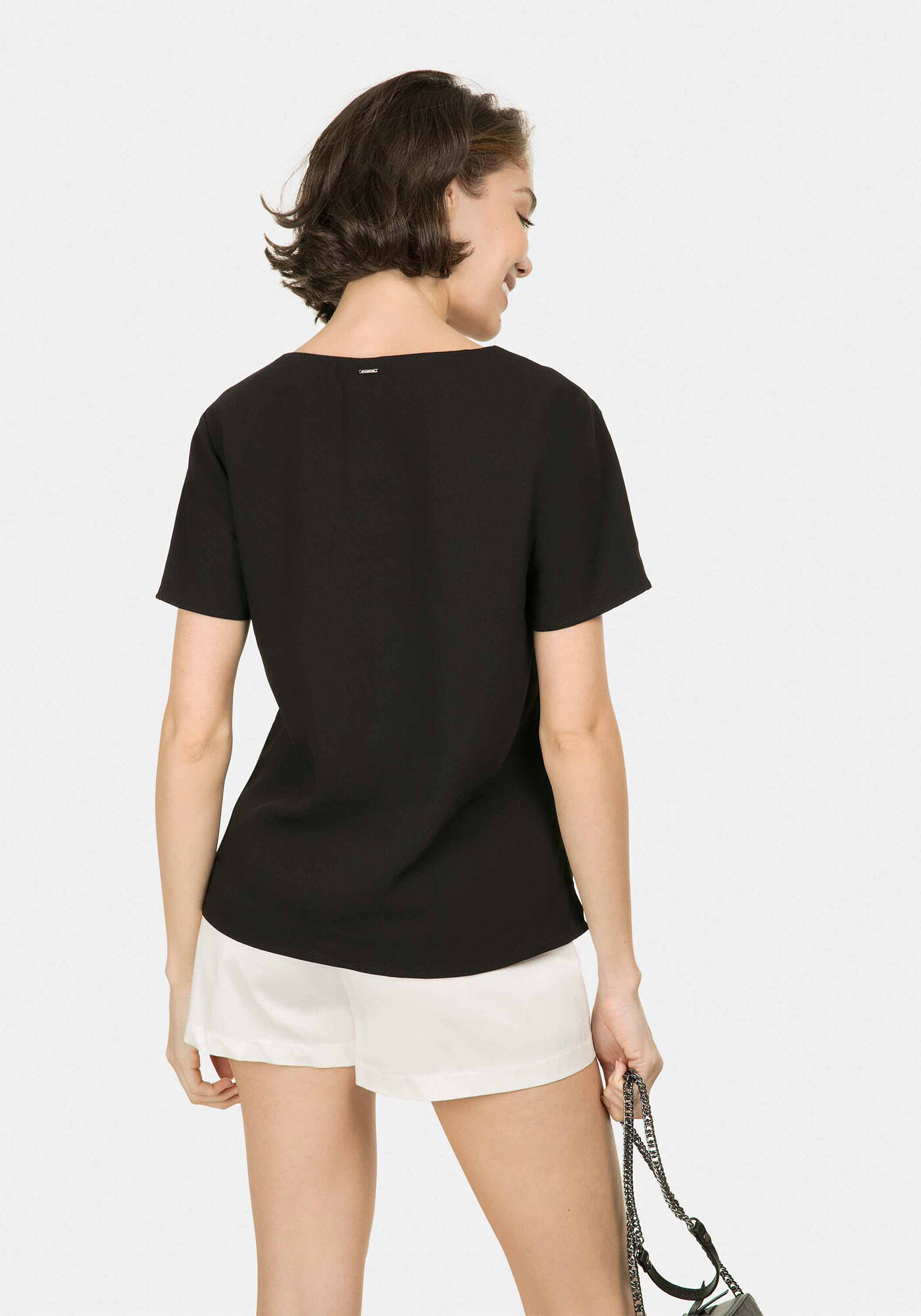Blusa Decote V Detalhe, , large.