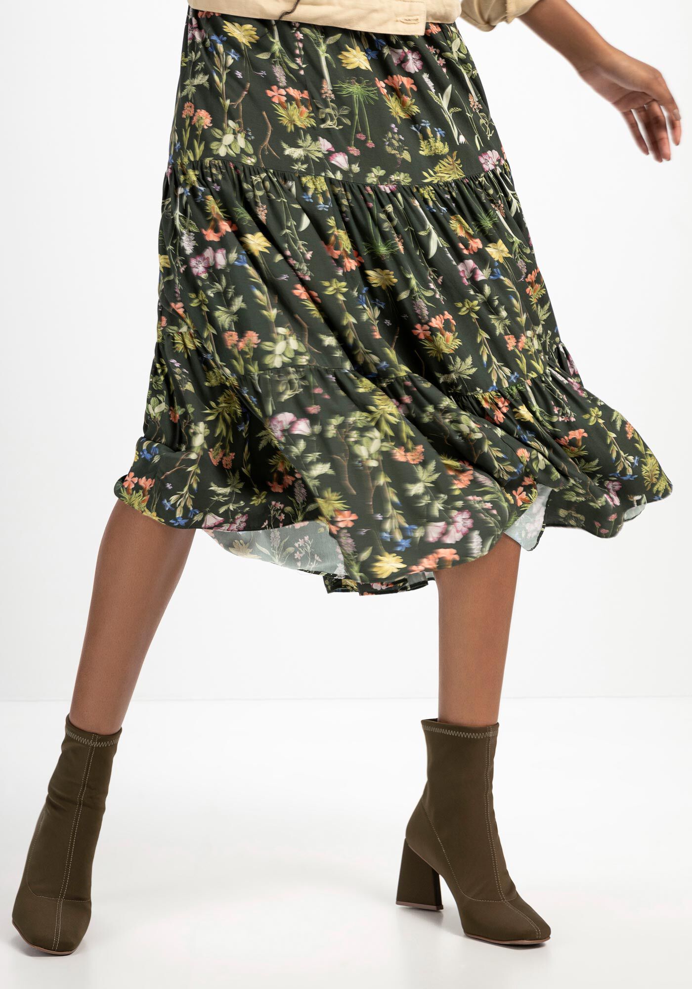 Bota Knit Bico Fico com Salto Flare, , large.