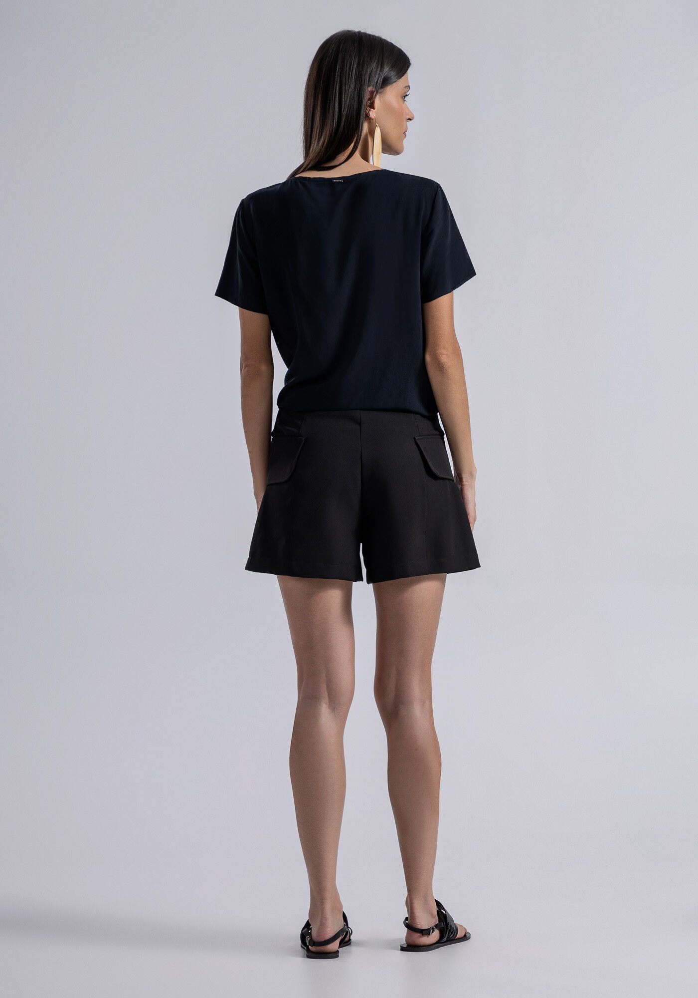 Blusa Manga Curta em Viscose Estampada, , large.