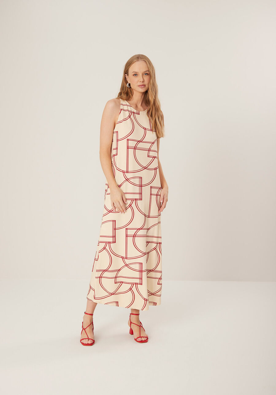 Vestido Midi Chá Estampado Em Moletom De Viscose E Elastano, . Vestido Midi Chá Estampado Em Moletom De Viscose E Elastano, , large.