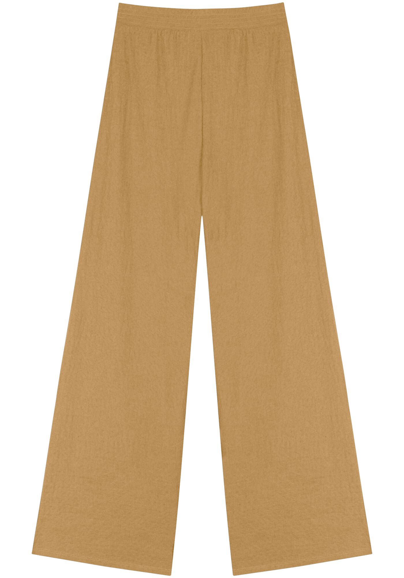 Cal&ccedil;a Pantalona De Cintura Alta Em Malha R&uacute;stica, , large.