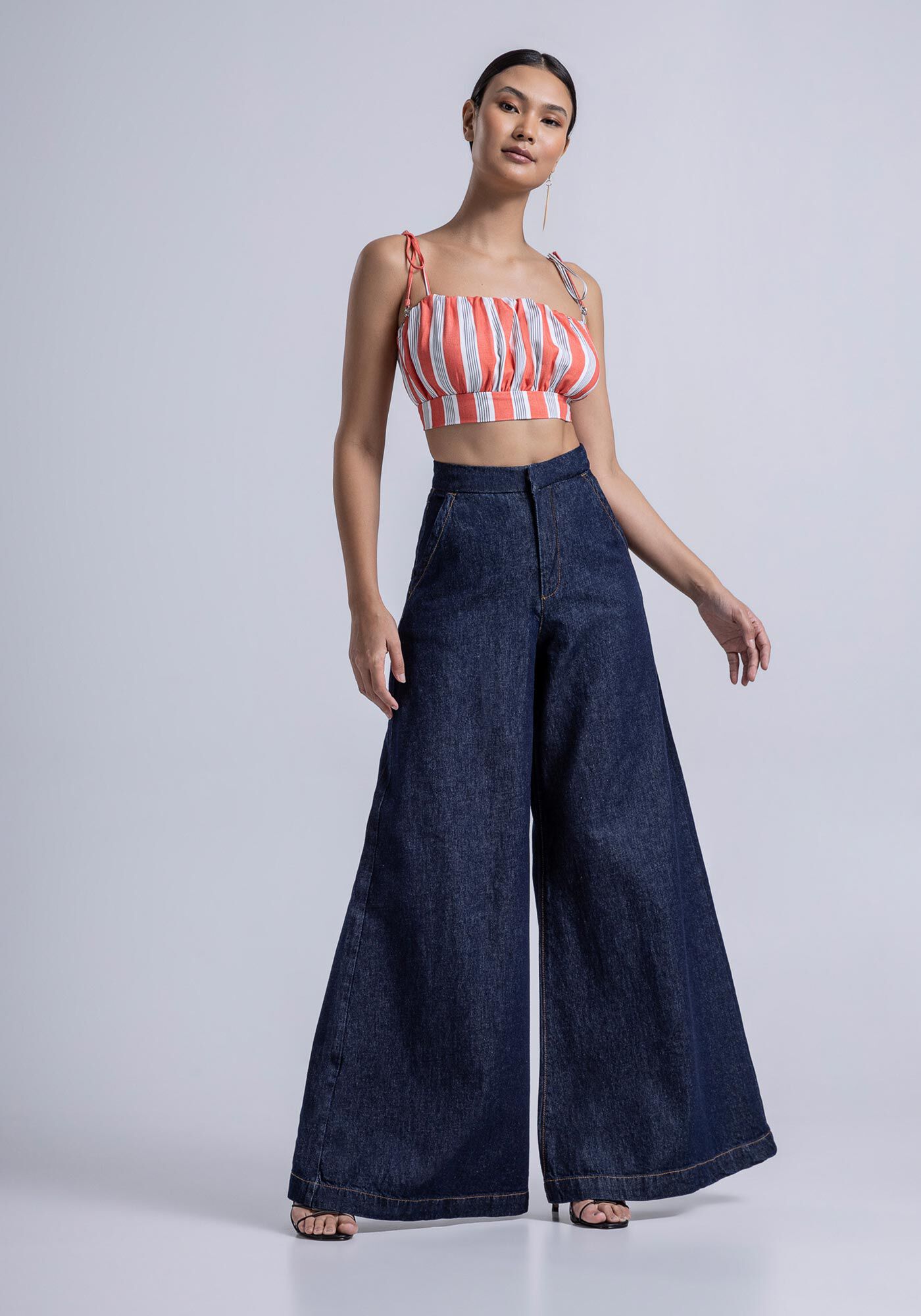 Blusa Cropped em Viscose com Tiras Costas, URUCUM, large.