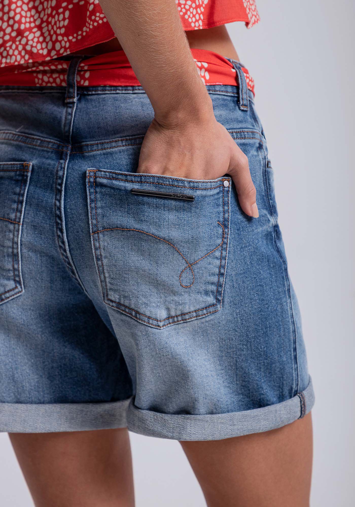 Bermuda Jeans Boyfriend Venice com Len&ccedil;o, , large.