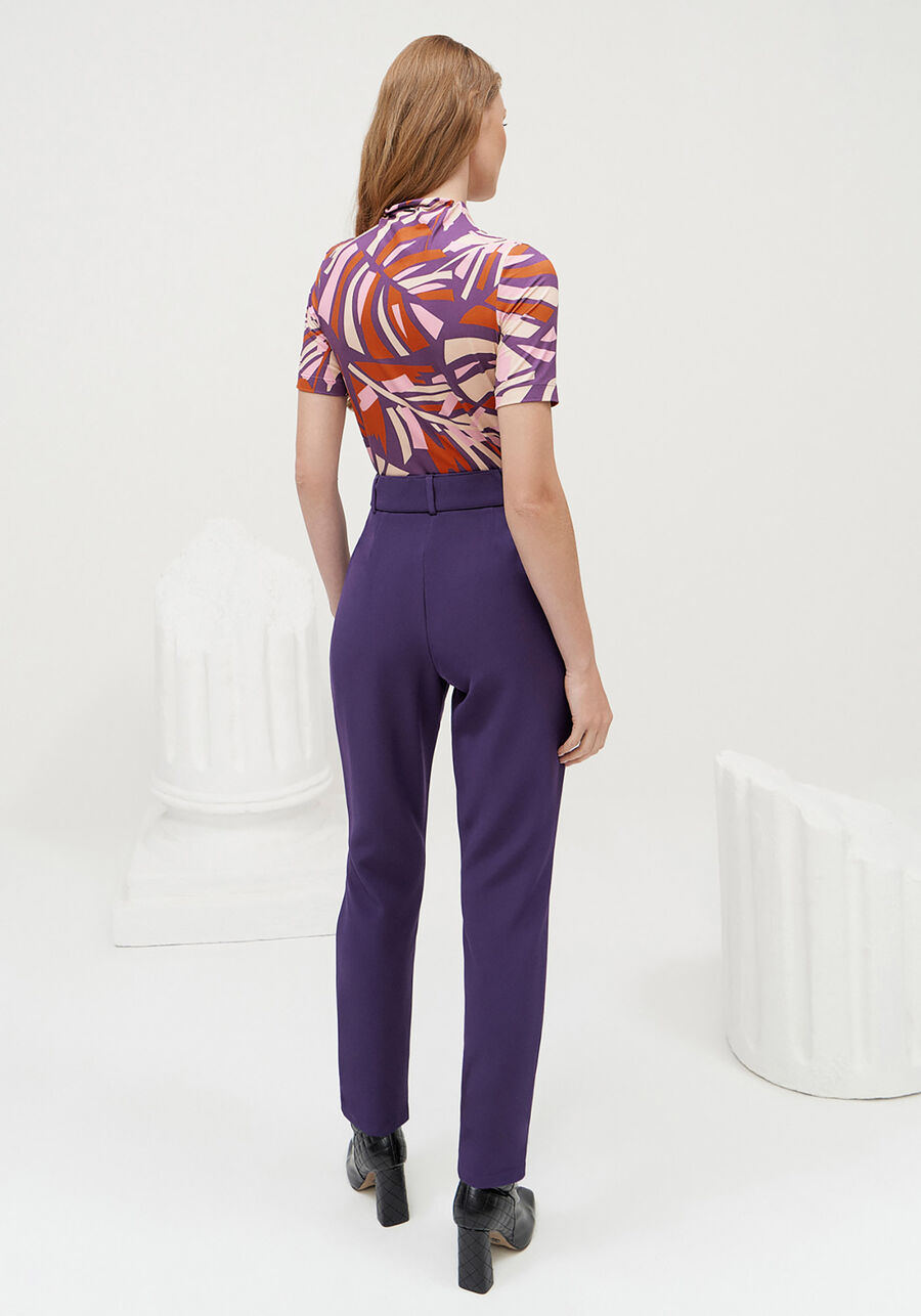 Blusa Gola Alta em Malha Aveludada Estampada, . Blusa Gola Alta em Malha Aveludada Estampada, , large.