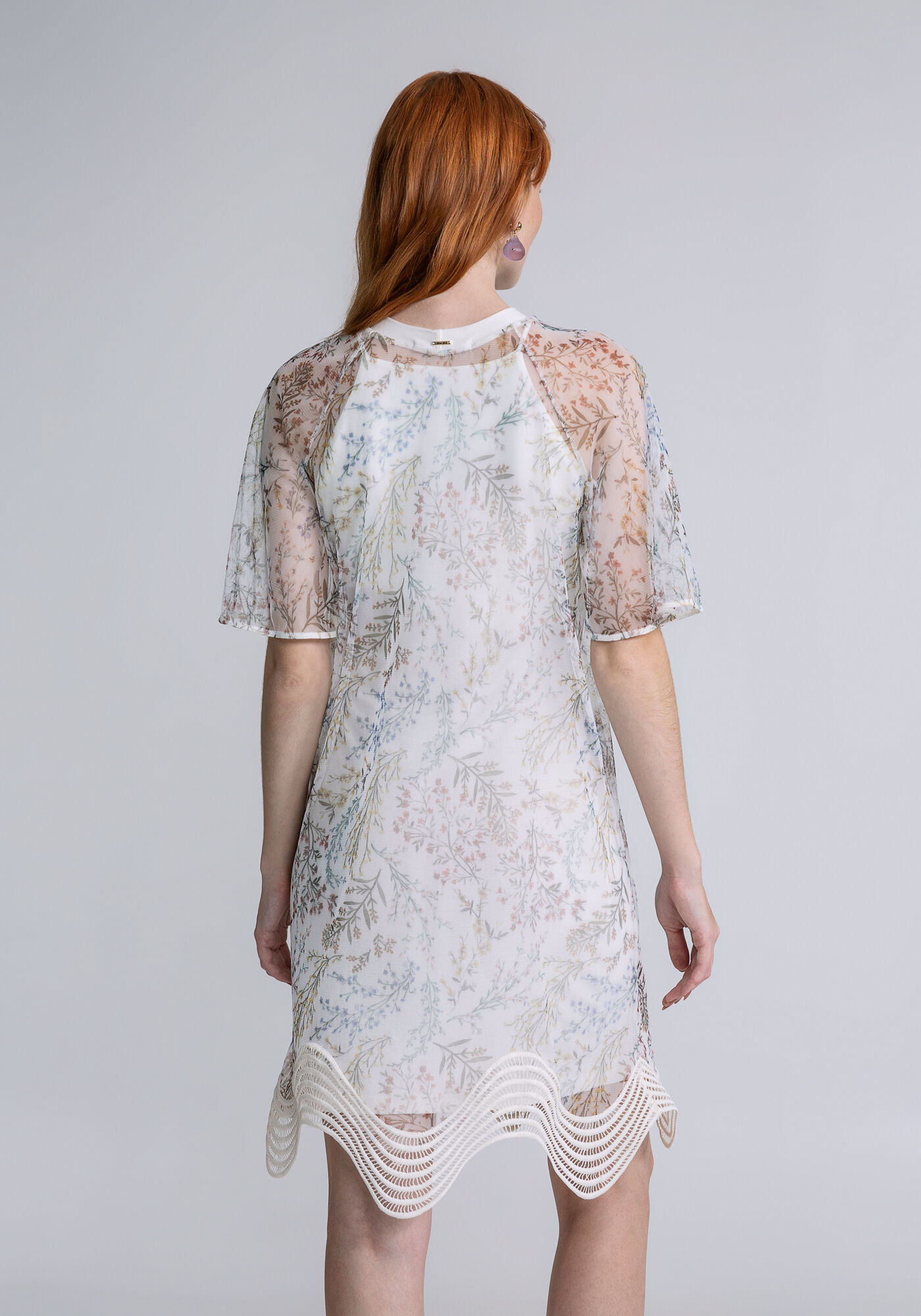 Vestido Amplo Tule Recorte Renda, MEMORIAS, large.