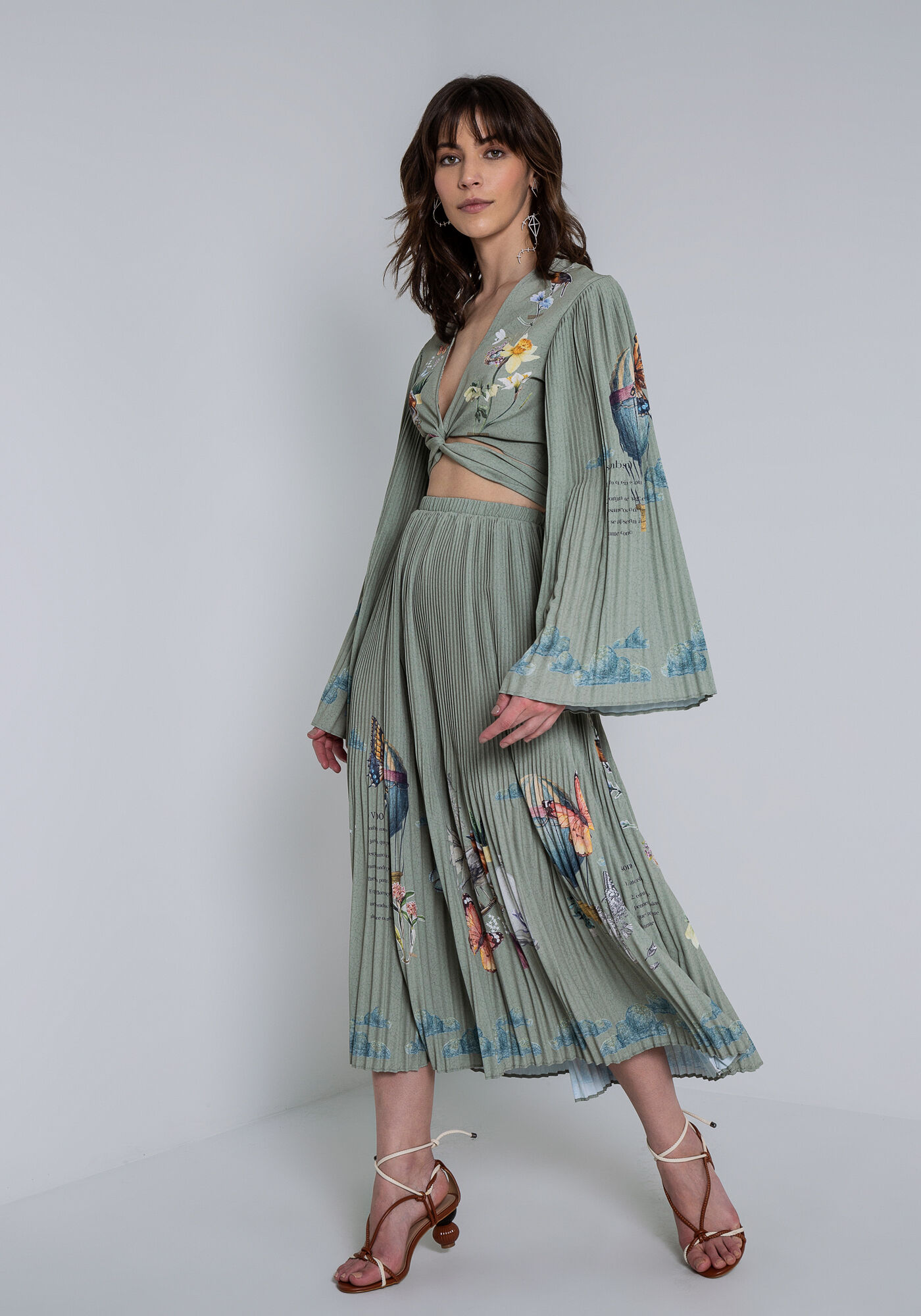 Blusa Cropped com Manga Plissada M&aacute;xi, , large.