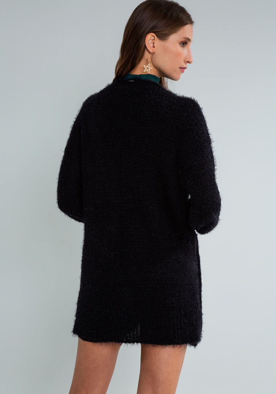 Sobreposição Lisa Tricô, PRETO. Sobreposição Lisa Tricô, PRETO, large.