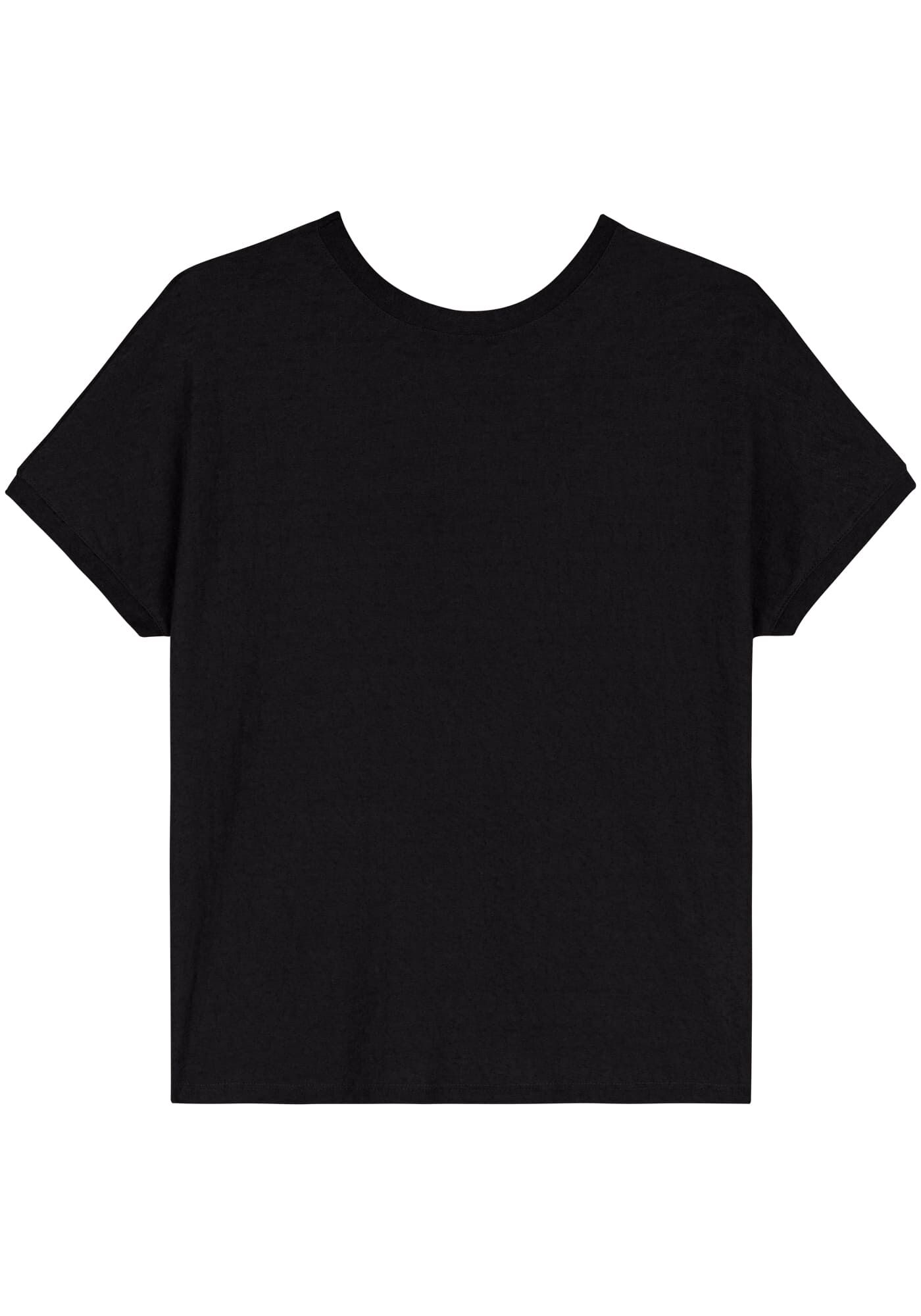 Blusa De Mangas Curtas B&aacute;sica Em Malha R&uacute;stica, , large.