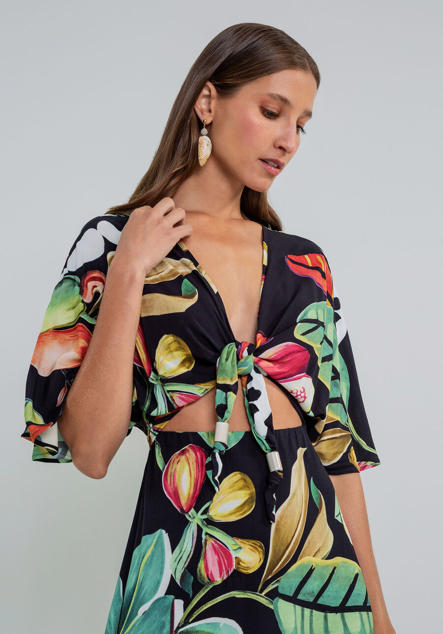 Vestido Mídi Amarração Estampa, . Vestido Mídi Amarração Estampa, , large.